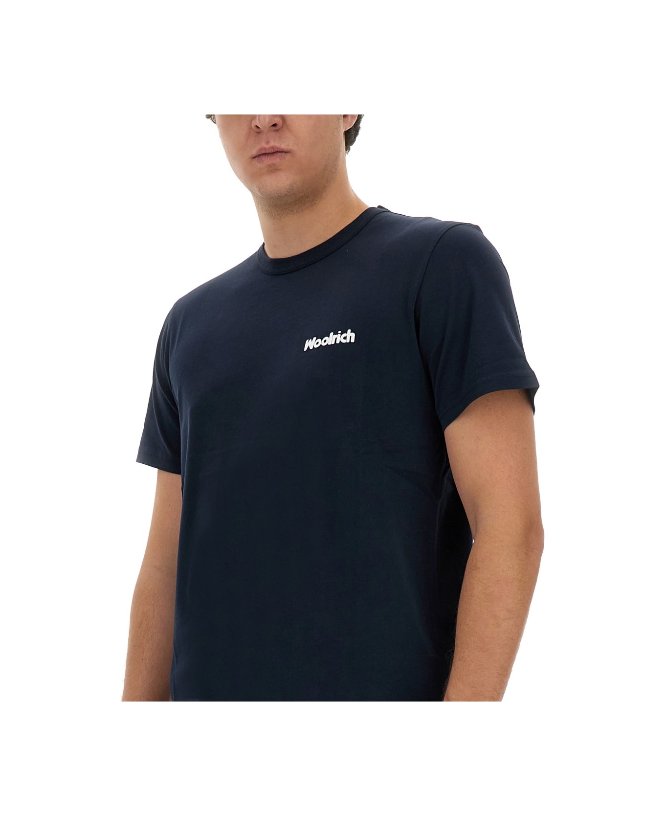 Woolrich T-shirt With Logo - BLUE
