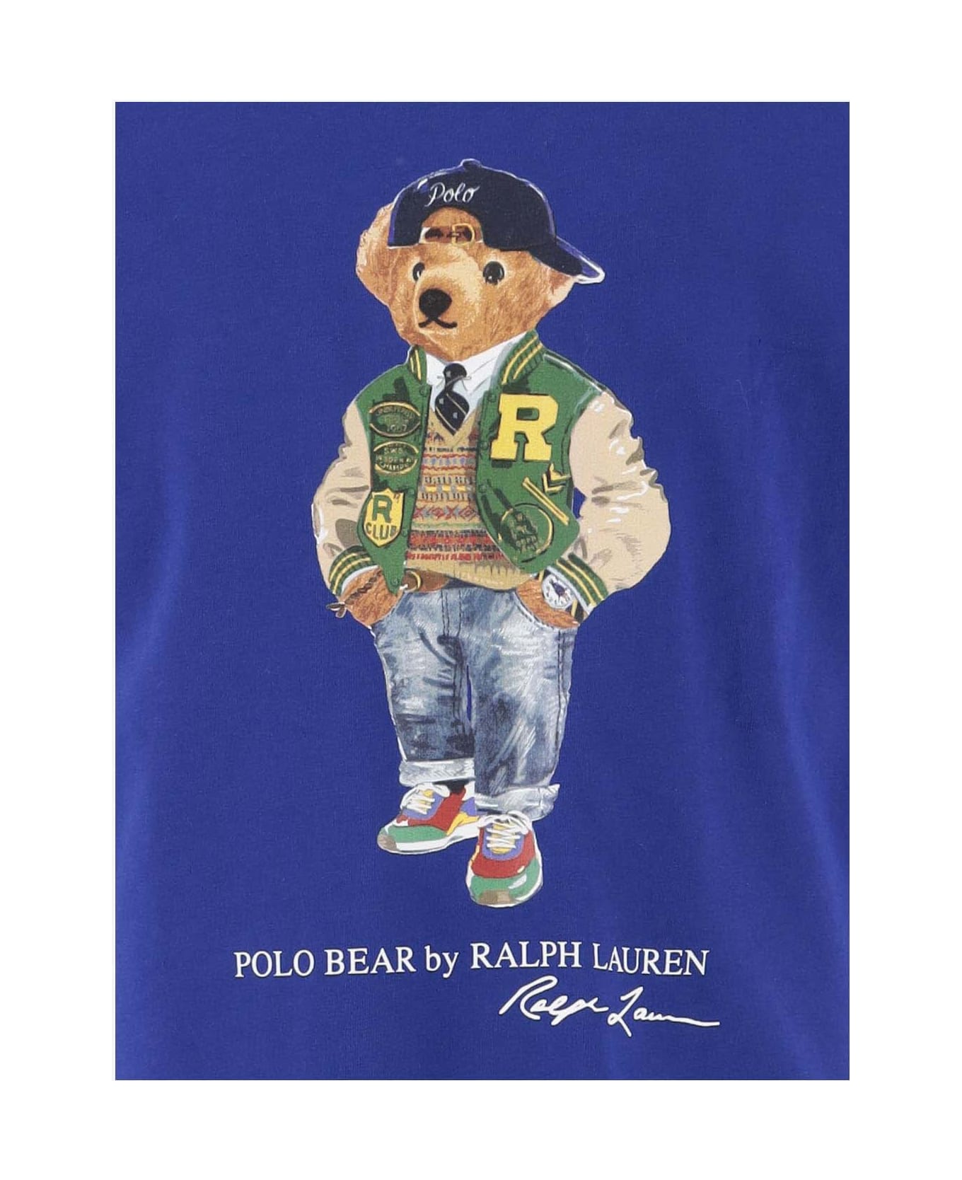 Polo Ralph Lauren Cotton T-shirt With Polo Bear Pattern - Blue