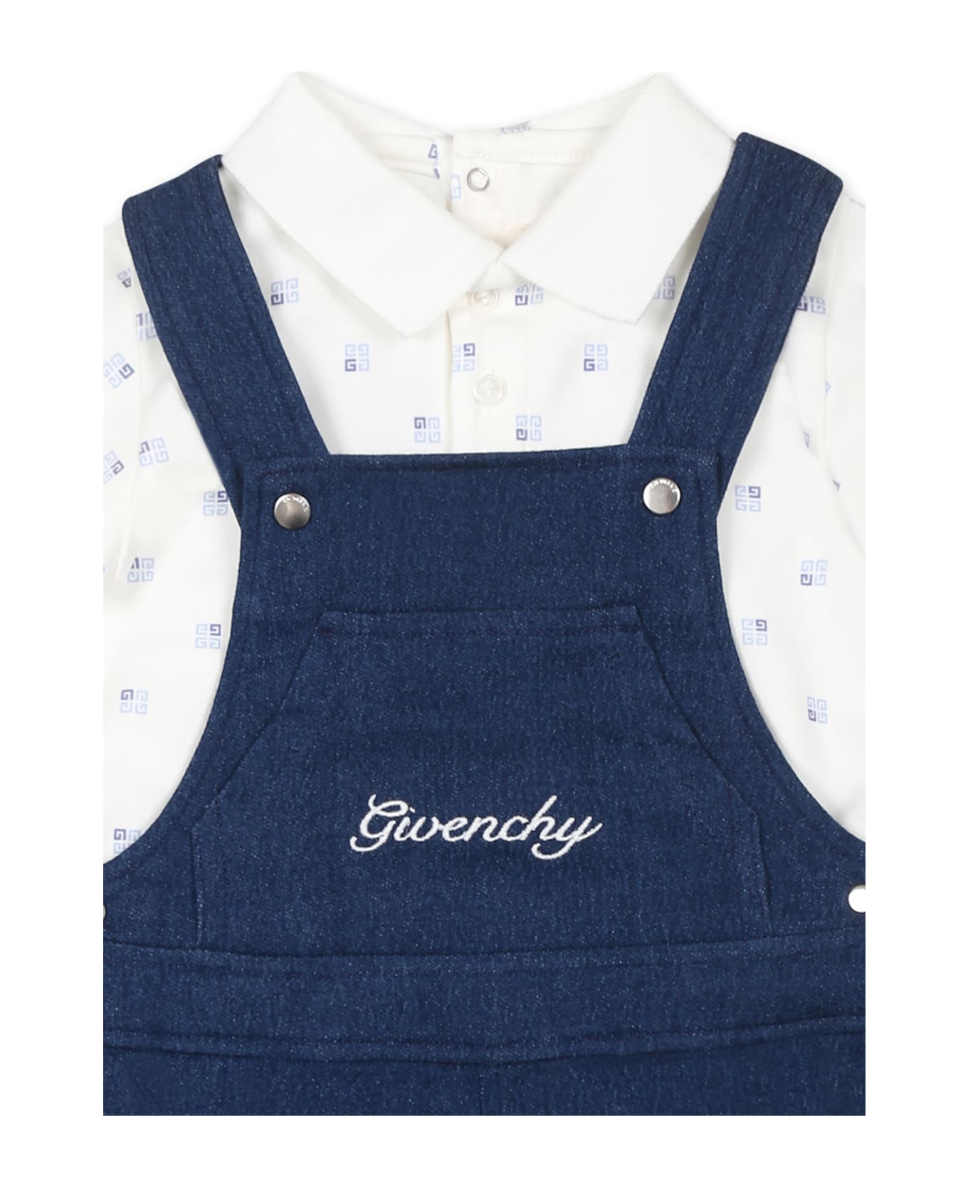 Givenchy Denim Suit For Baby Boy With Logo - Denim