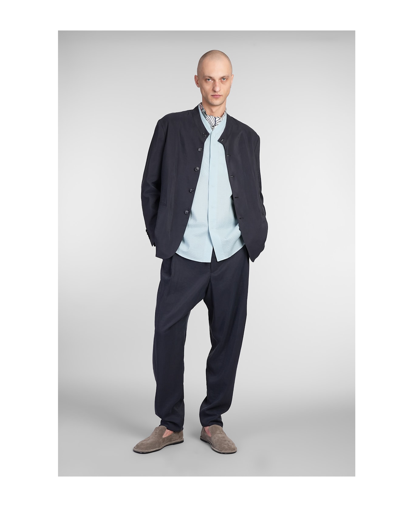 Giorgio Armani Shirt In Cyan Cotton - cyan