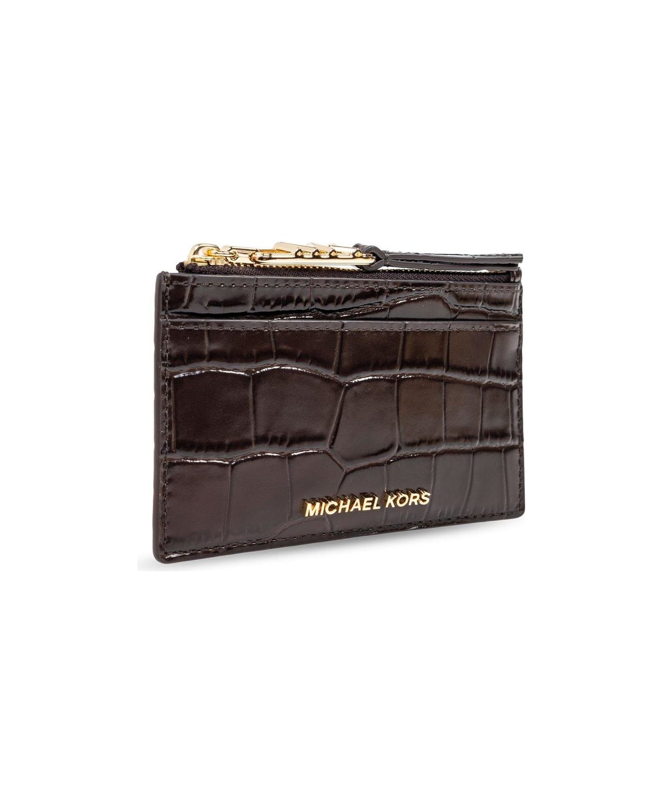 Michael Kors Empire Small Embossed Card Case - Brown