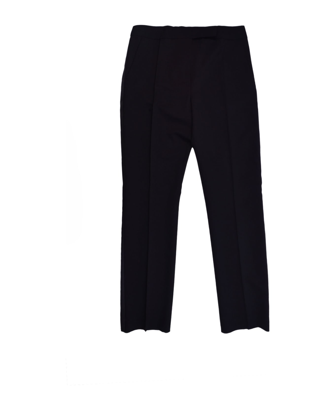 Max Mara Pianoforte Wool Straight-leg Trousers - Black