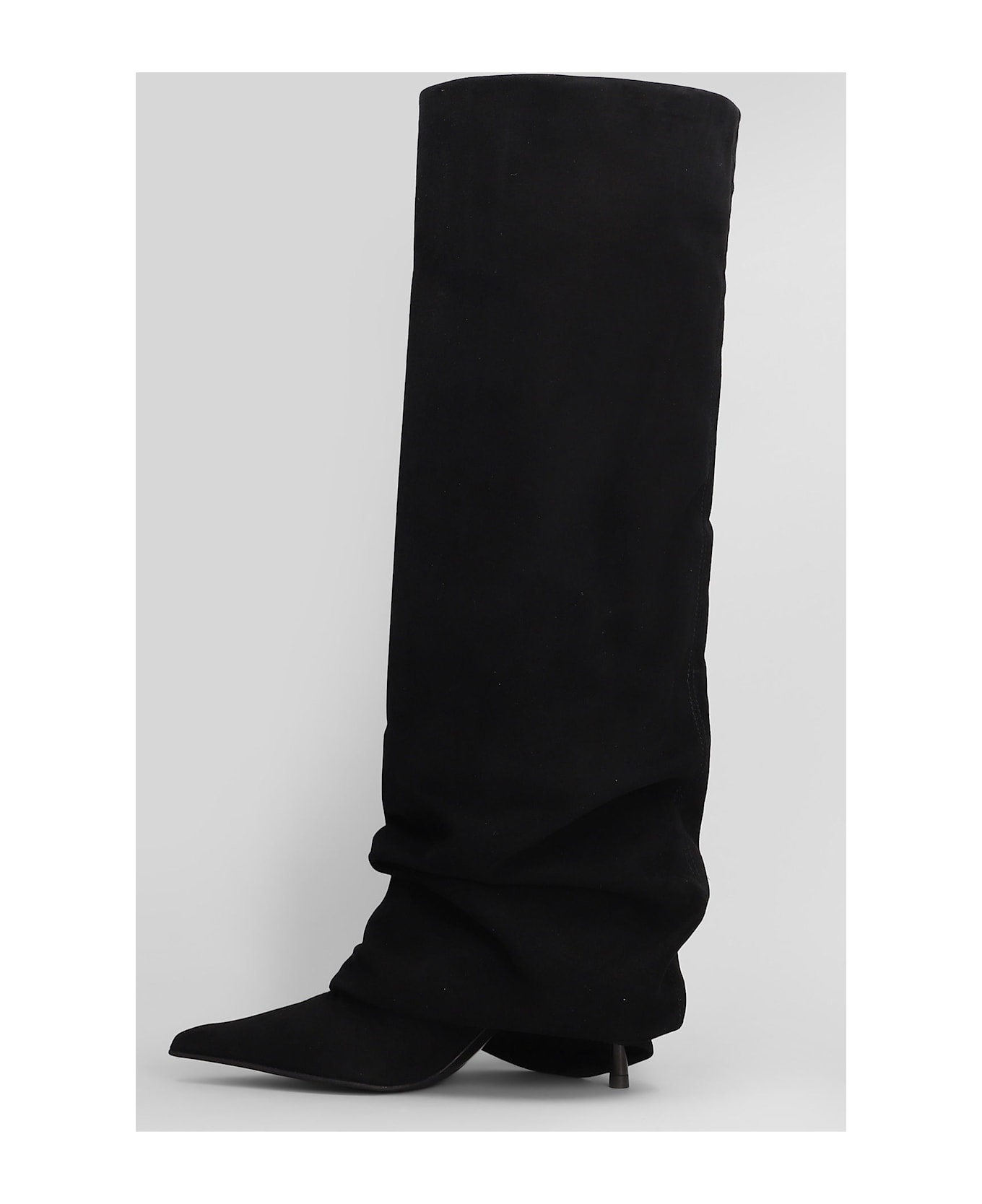 Le Silla Andy High Heels Boots In Black Suede - black