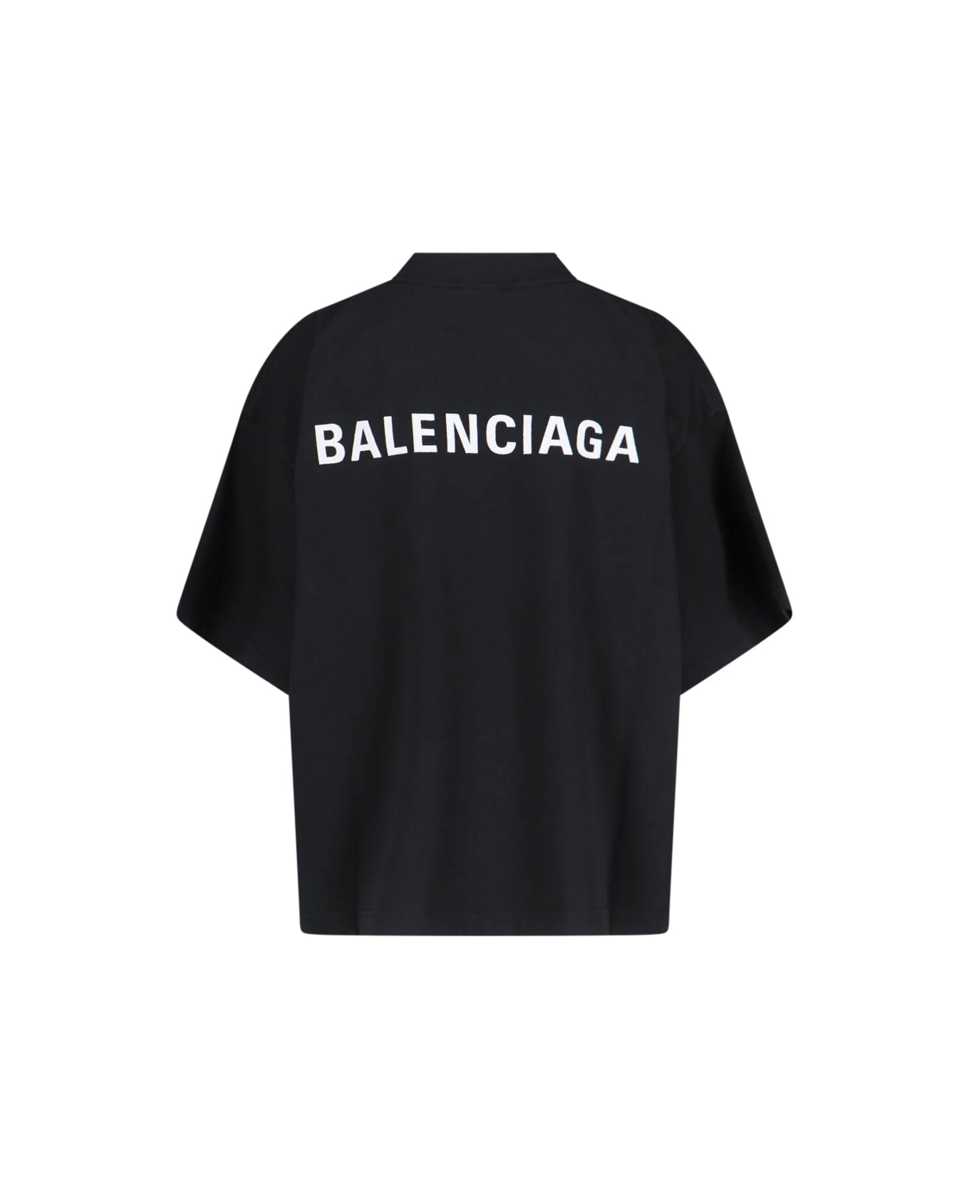 Balenciaga Logo Crop T-shirt - Black