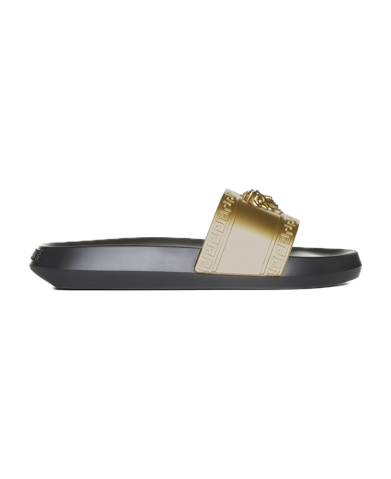 Versace Palazzo Slide Sandals - Gold Black