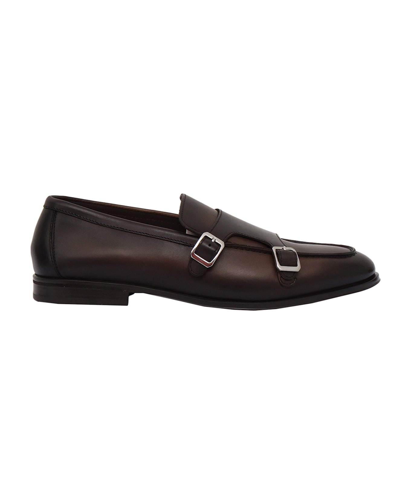 Doucal's Double Buckle Adler Shoes In Dark Brown - BROWN