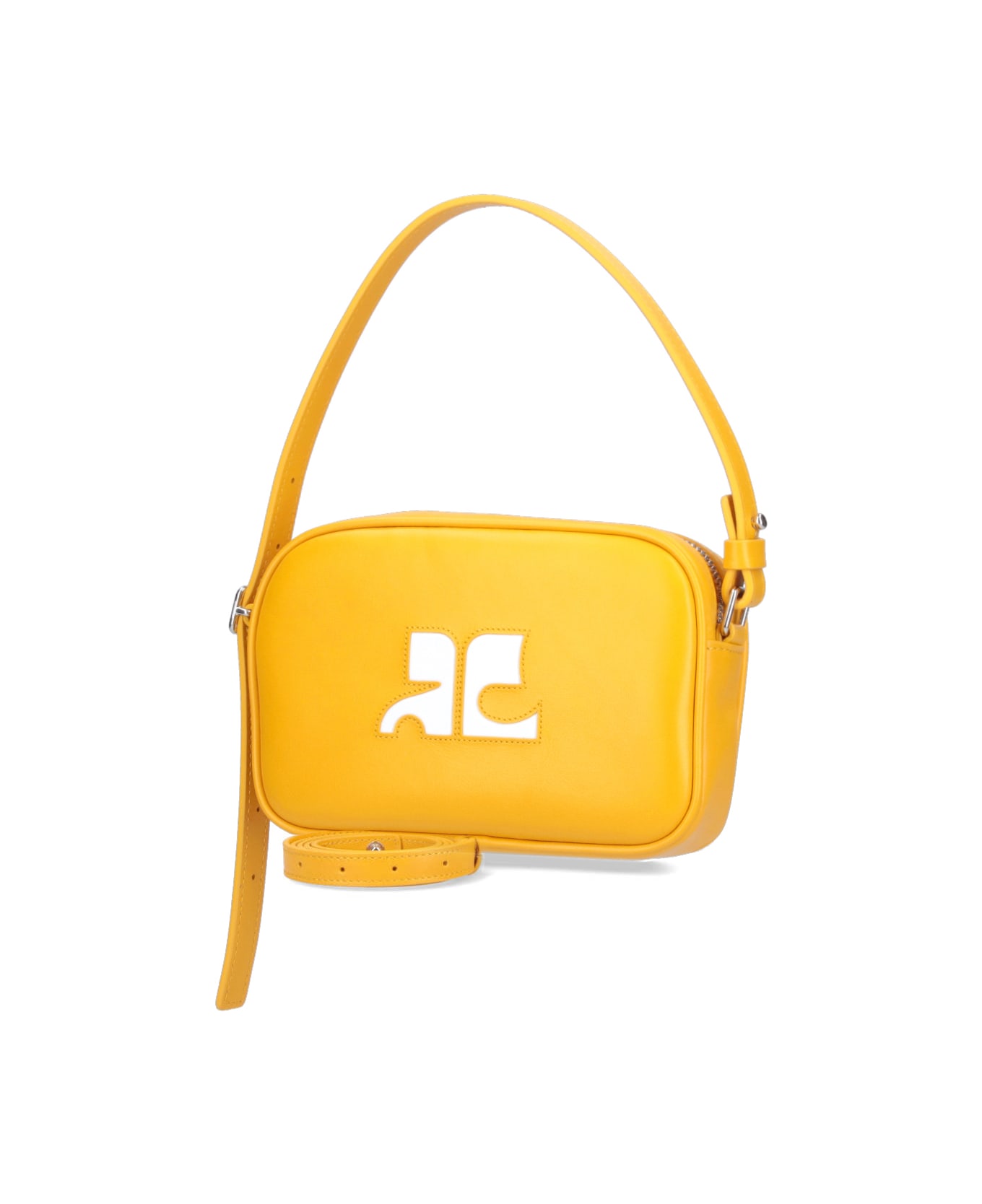 Courrèges 'slim Leather Camera' Shoulder Bag - Yellow ショルダーバッグ