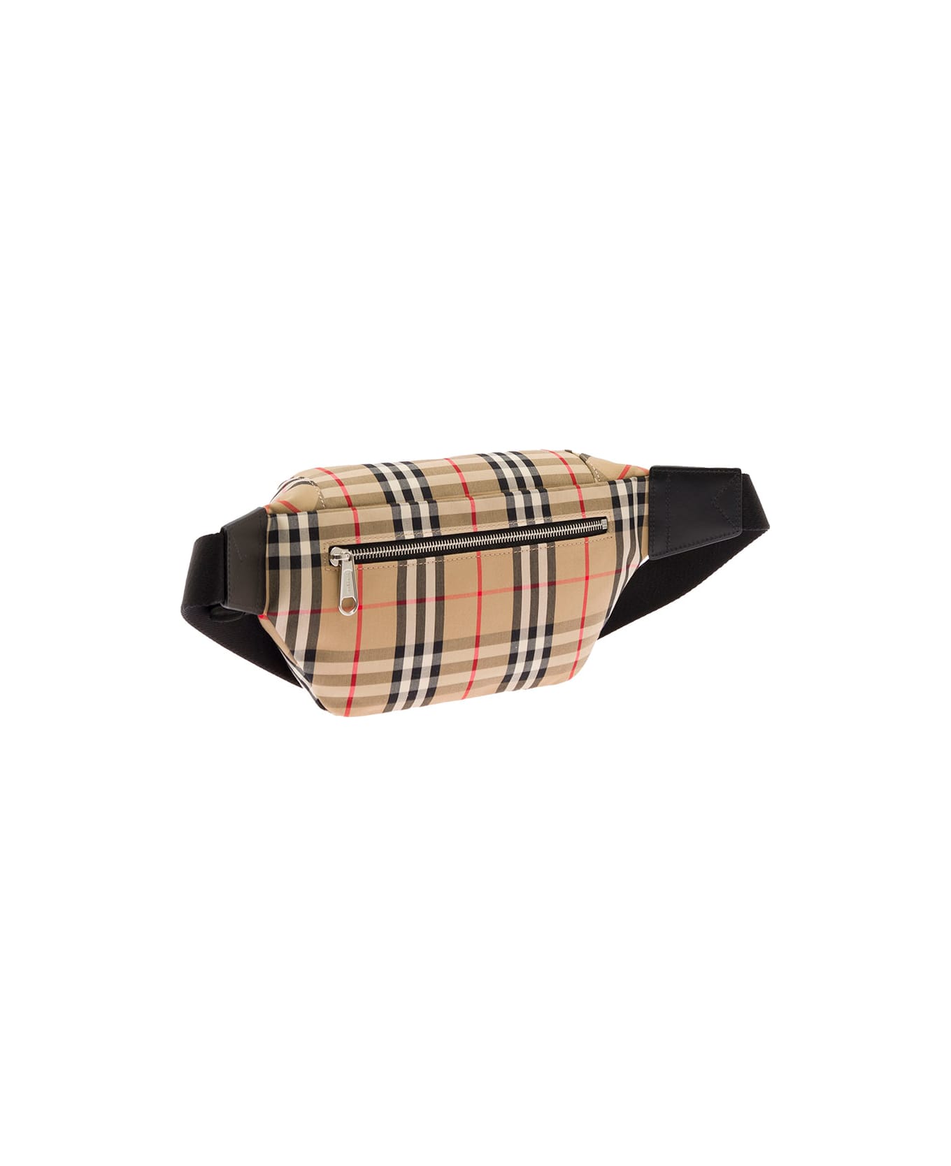 Burberry Sonny Beig Belt-bag In Tech Canvas With Vintage Check Pattern Burberry Man - Beige
