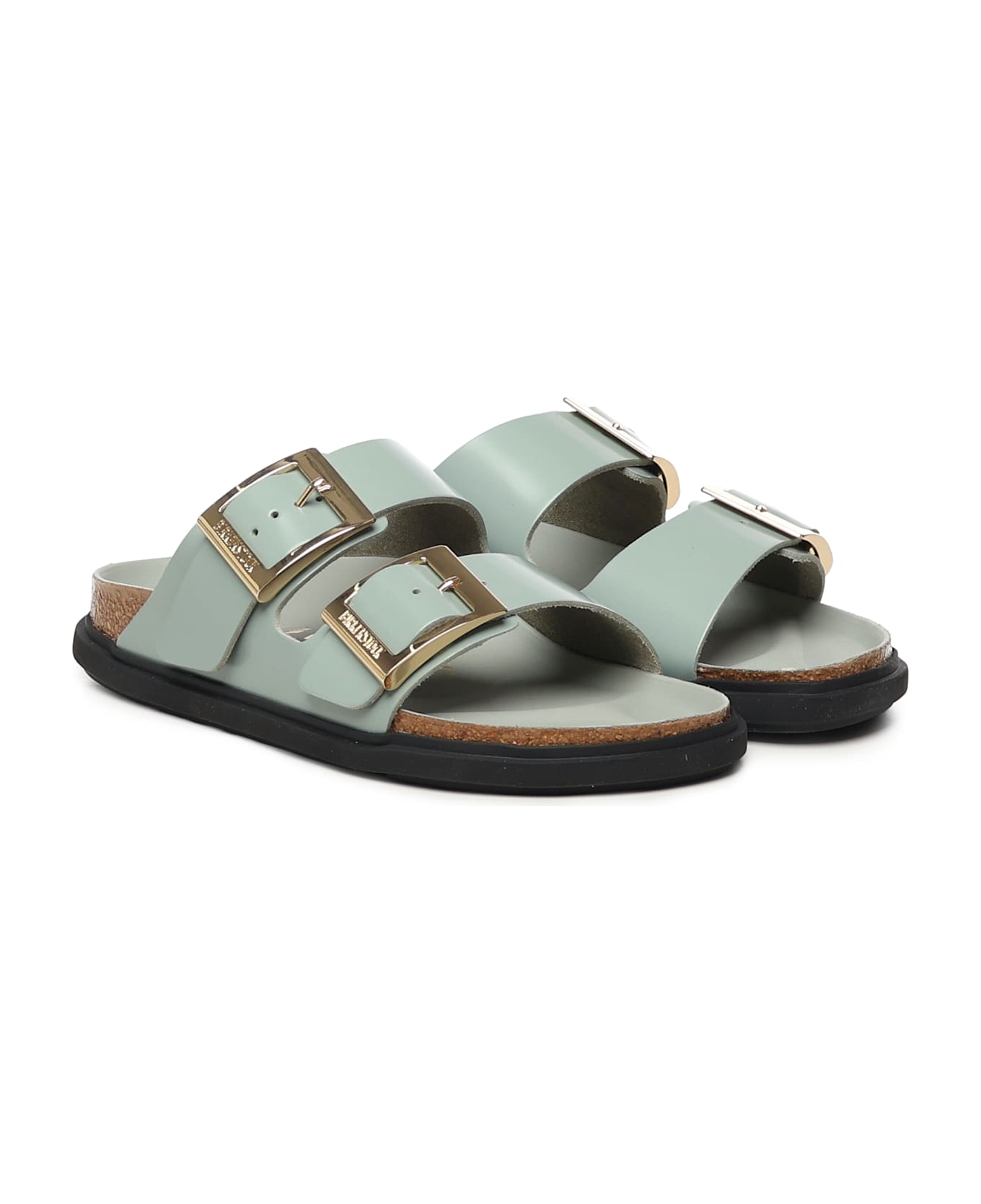Birkenstock Arizona Leather Sandals - SHINE PURE SAGE