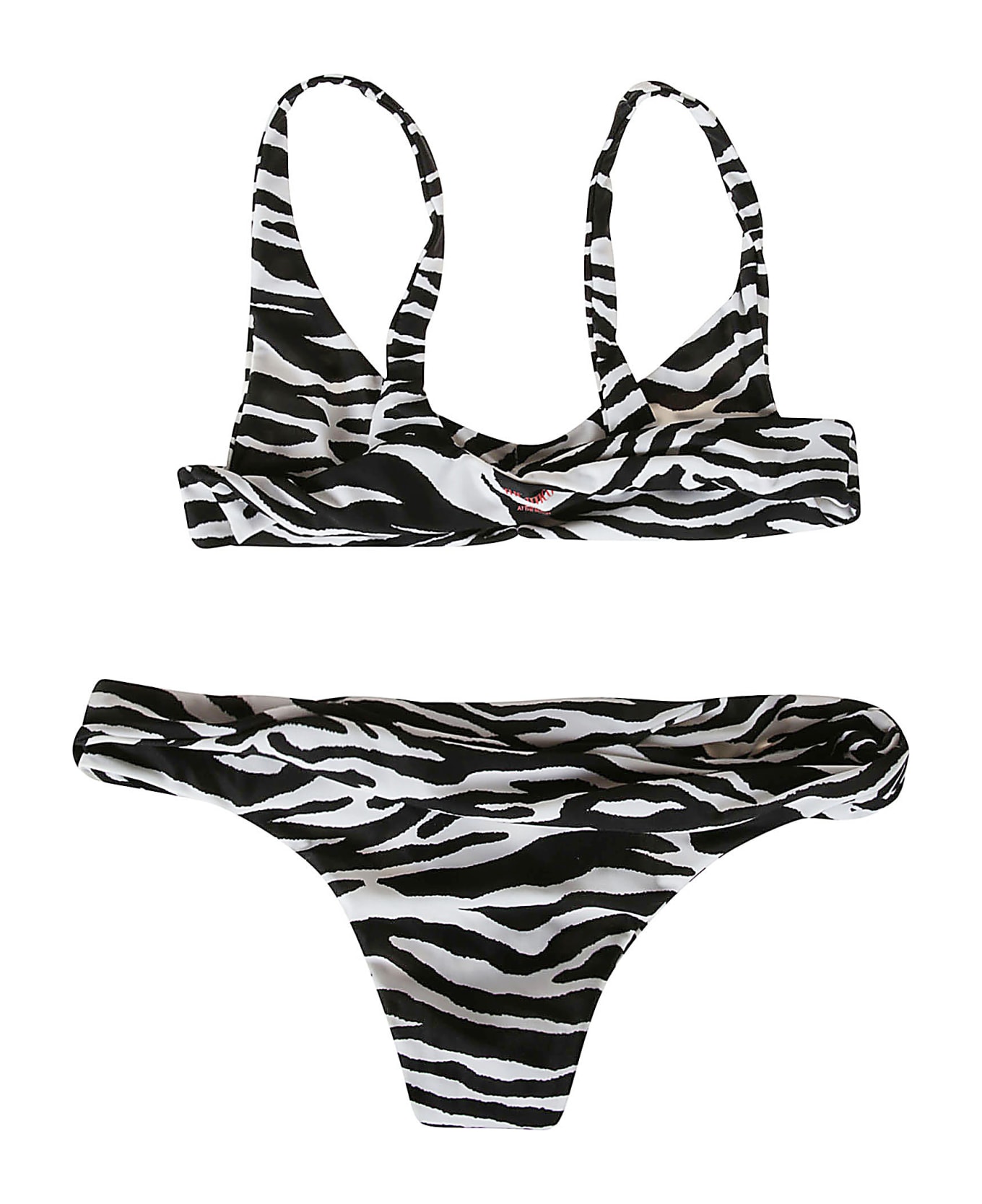 The Attico Zebra Patterned Bikini Set - White/Black ビキニ