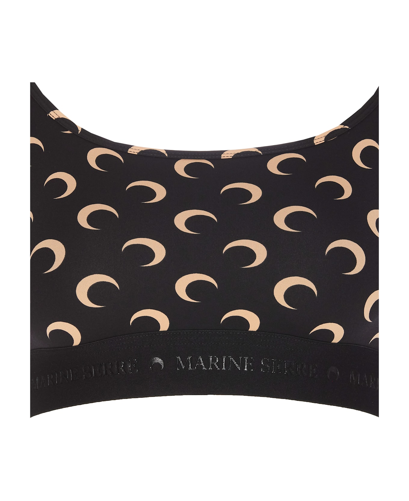 Marine Serre Moon Logo Printed Top - Nero