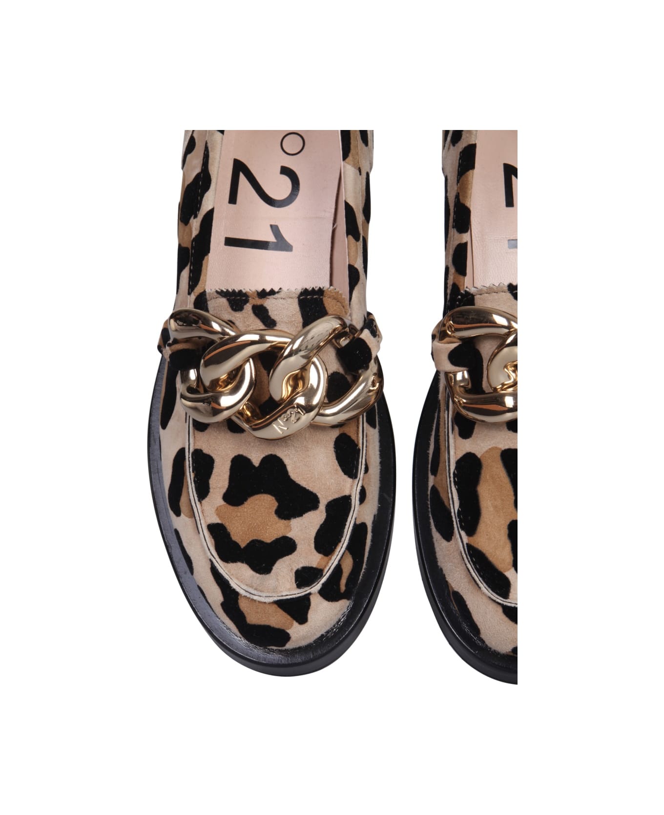N.21 Moccasins With Oversized Chain - ANIMALIER フラットシューズ