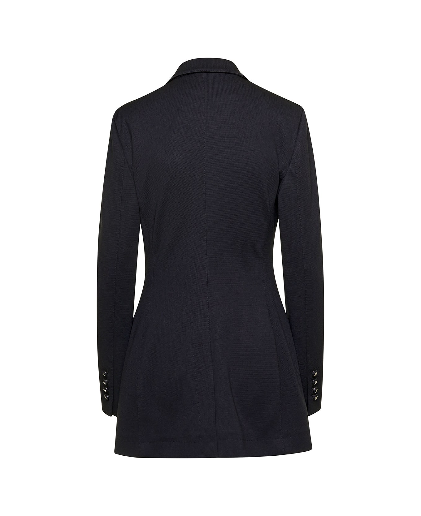 Dolce & Gabbana Black Double-breasted Jacket With Branded Covered Buttons In Viscose Blend Woman - Black