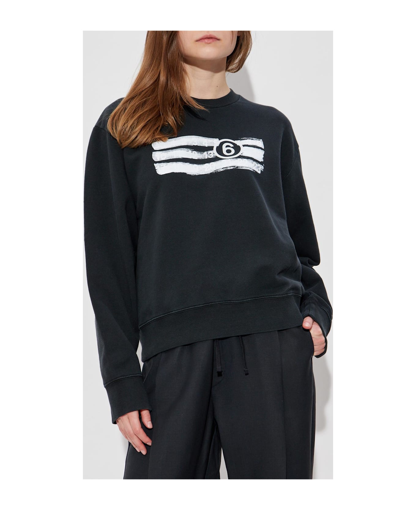 MM6 Maison Margiela Sweatshirt With Logo - Black