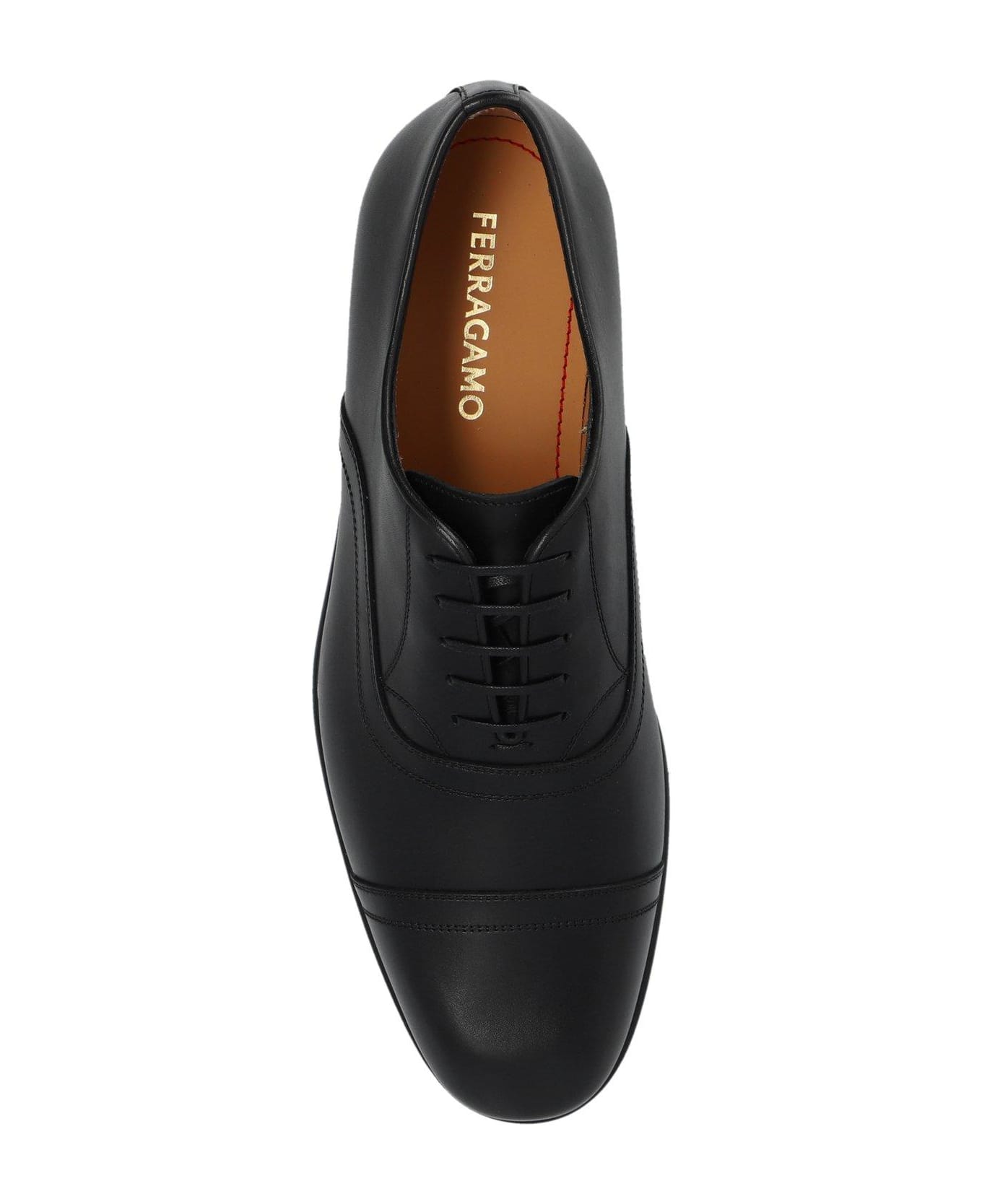 Ferragamo Toe Cap Oxford Shoes - Black