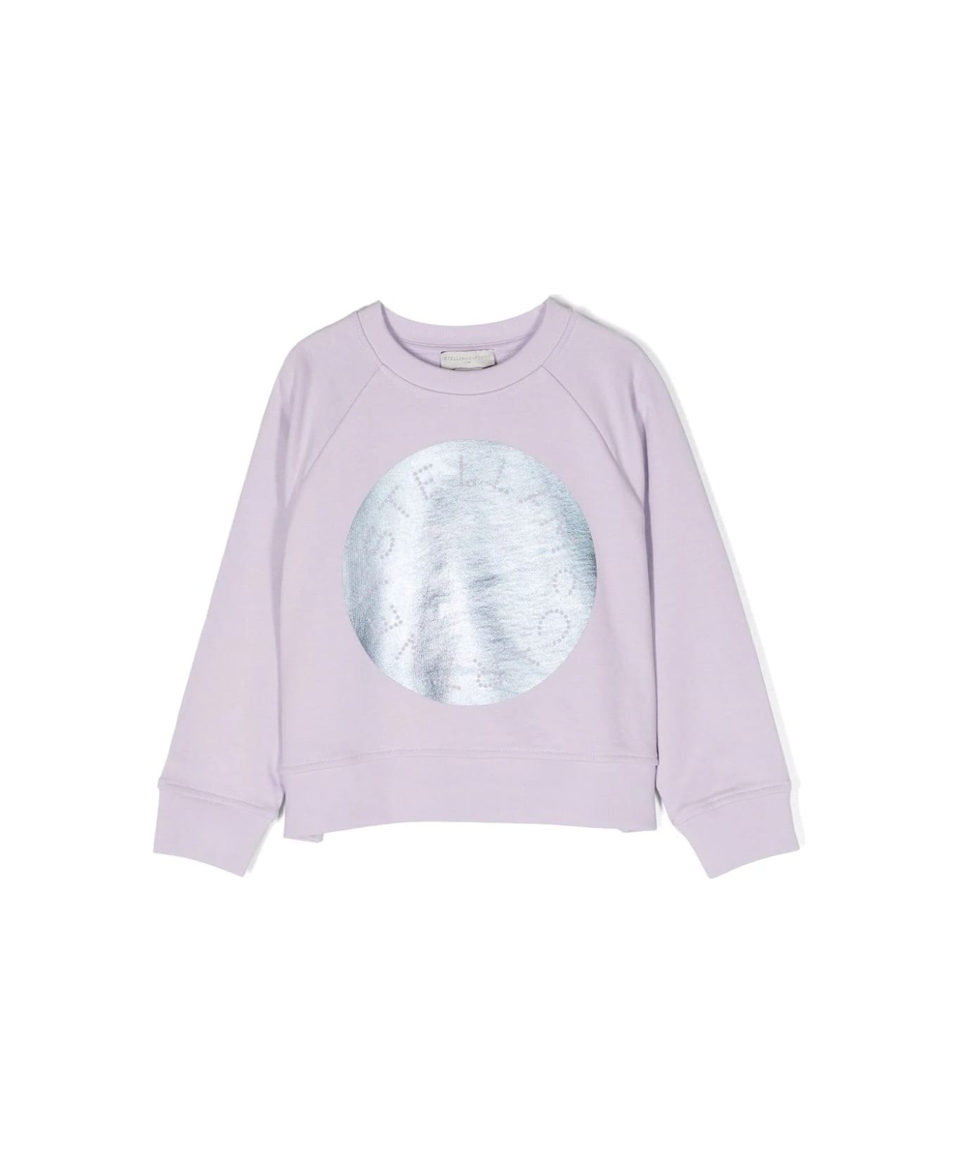 Stella McCartney Kids Lilac Sweatshirt With Metallic Logo Disc - Purple ニットウェア＆スウェットシャツ