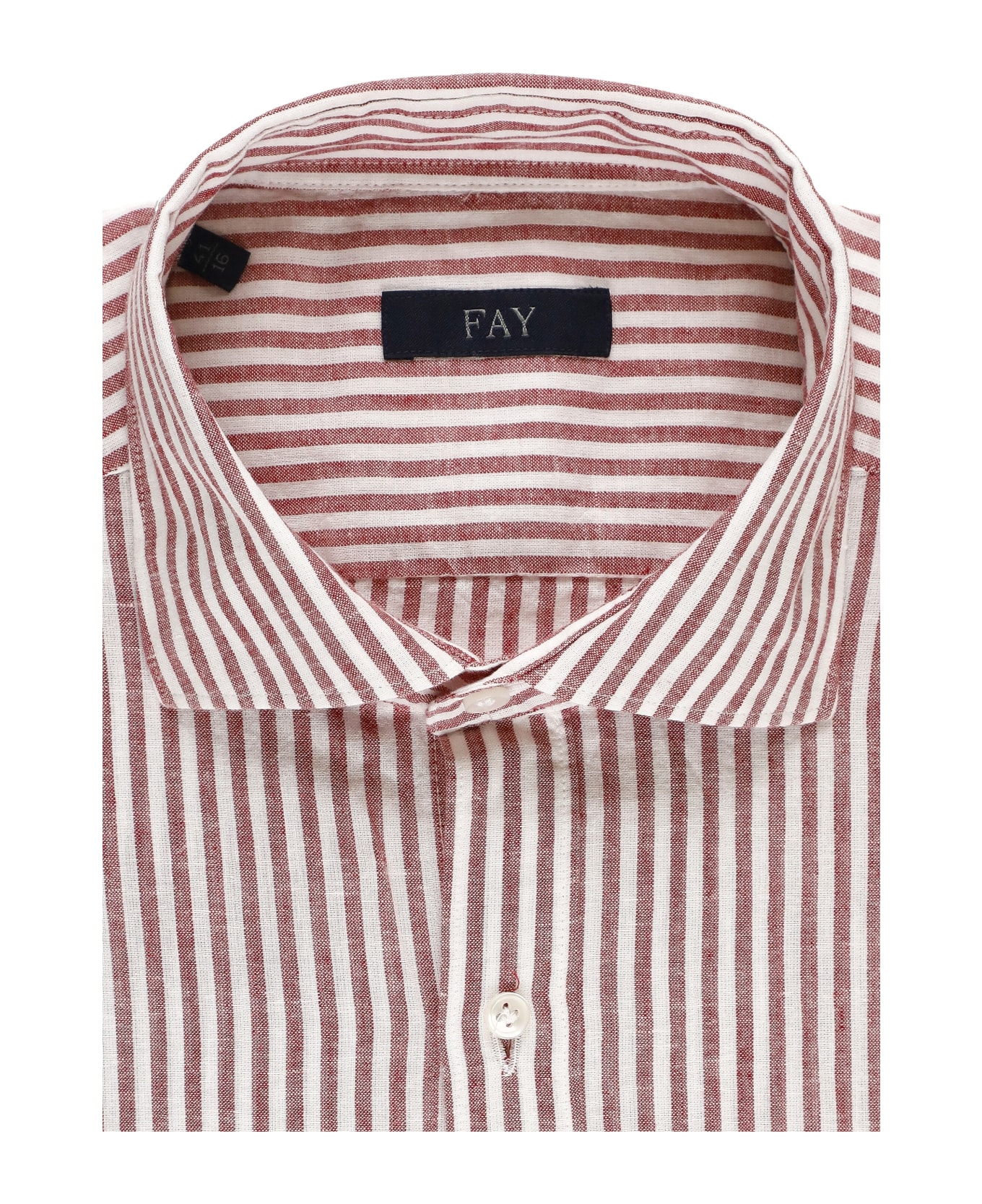 Fay Striped Shirt - Red シャツ