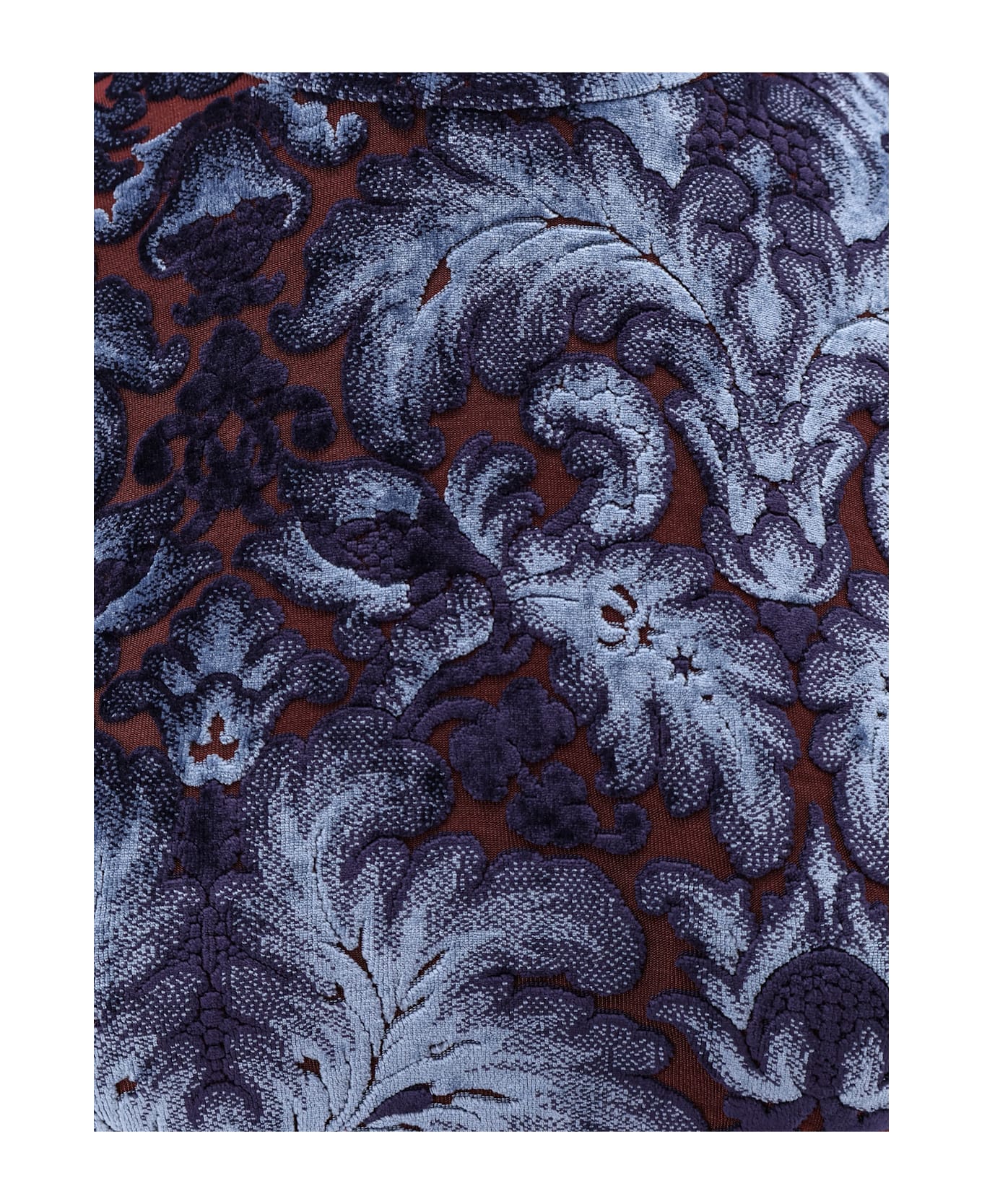Etro Jacquard Velvet Short Dress - Clear Blue