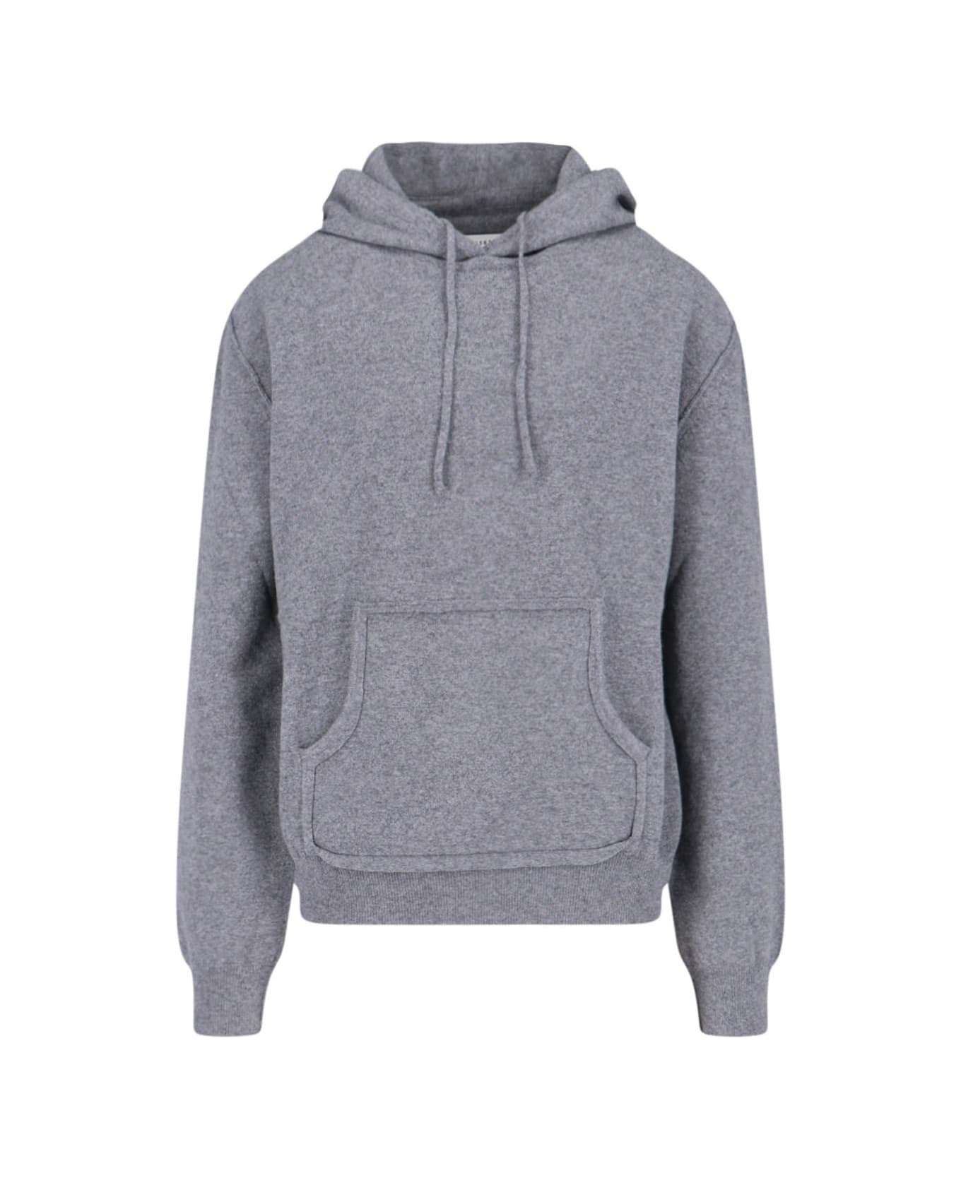 Maison Margiela Knitted Hoodie - Medium Grey