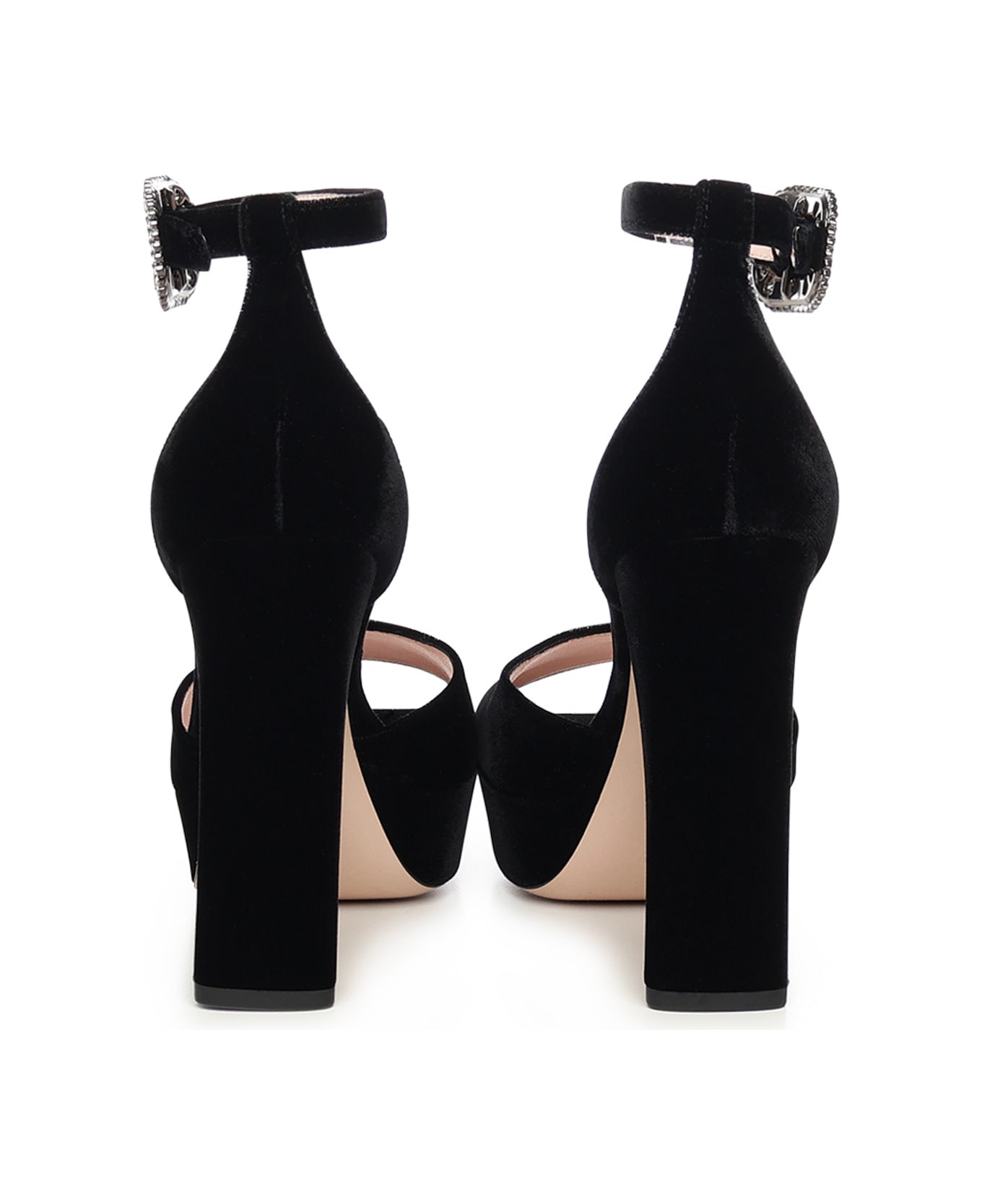 Roger Vivier Velvet Platform Sandals - Black サンダル