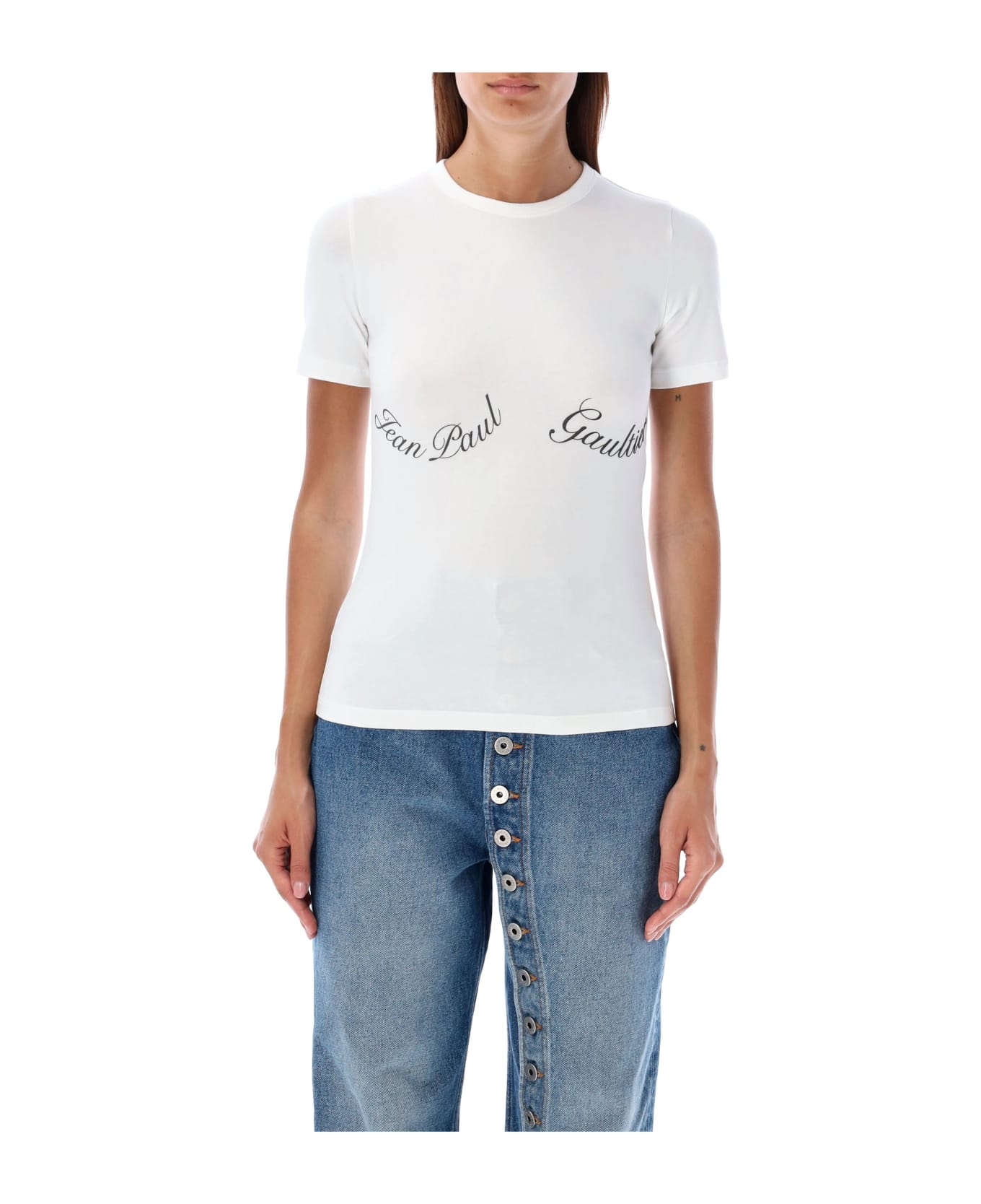 Jean Paul Gaultier Jpg Signature T-shirt - WHITE BLACK