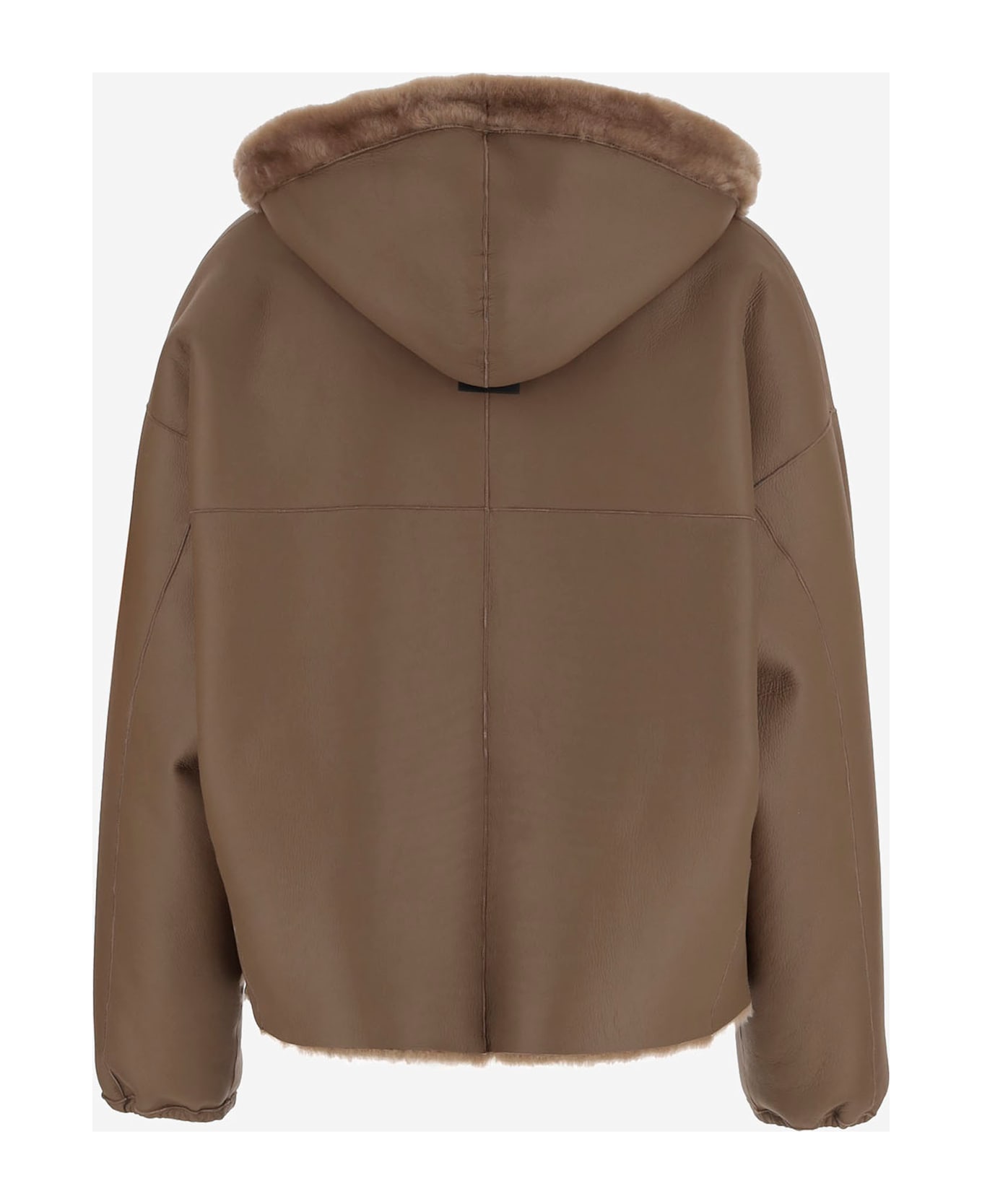 Blancha Shearling Reversible Jacket - Brown