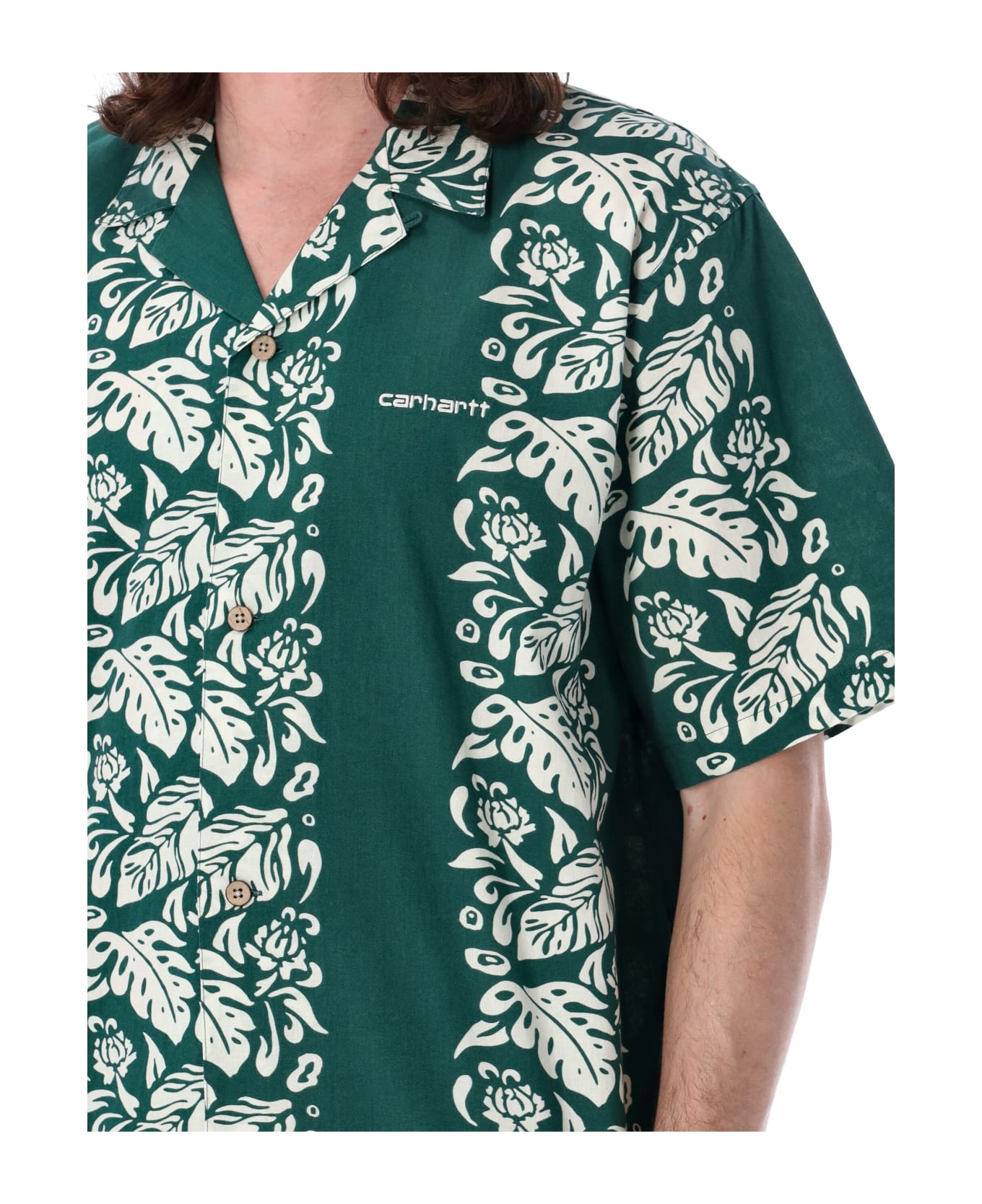 Carhartt Floral Shirt - DK GREEN