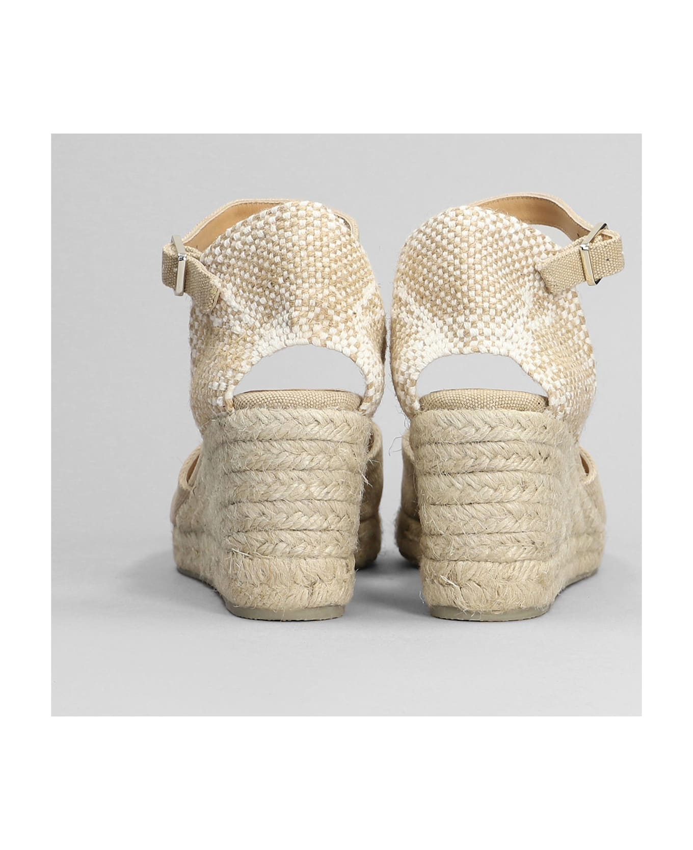 Castañer Carol 6-002 Wedges In Beige Canvas - beige