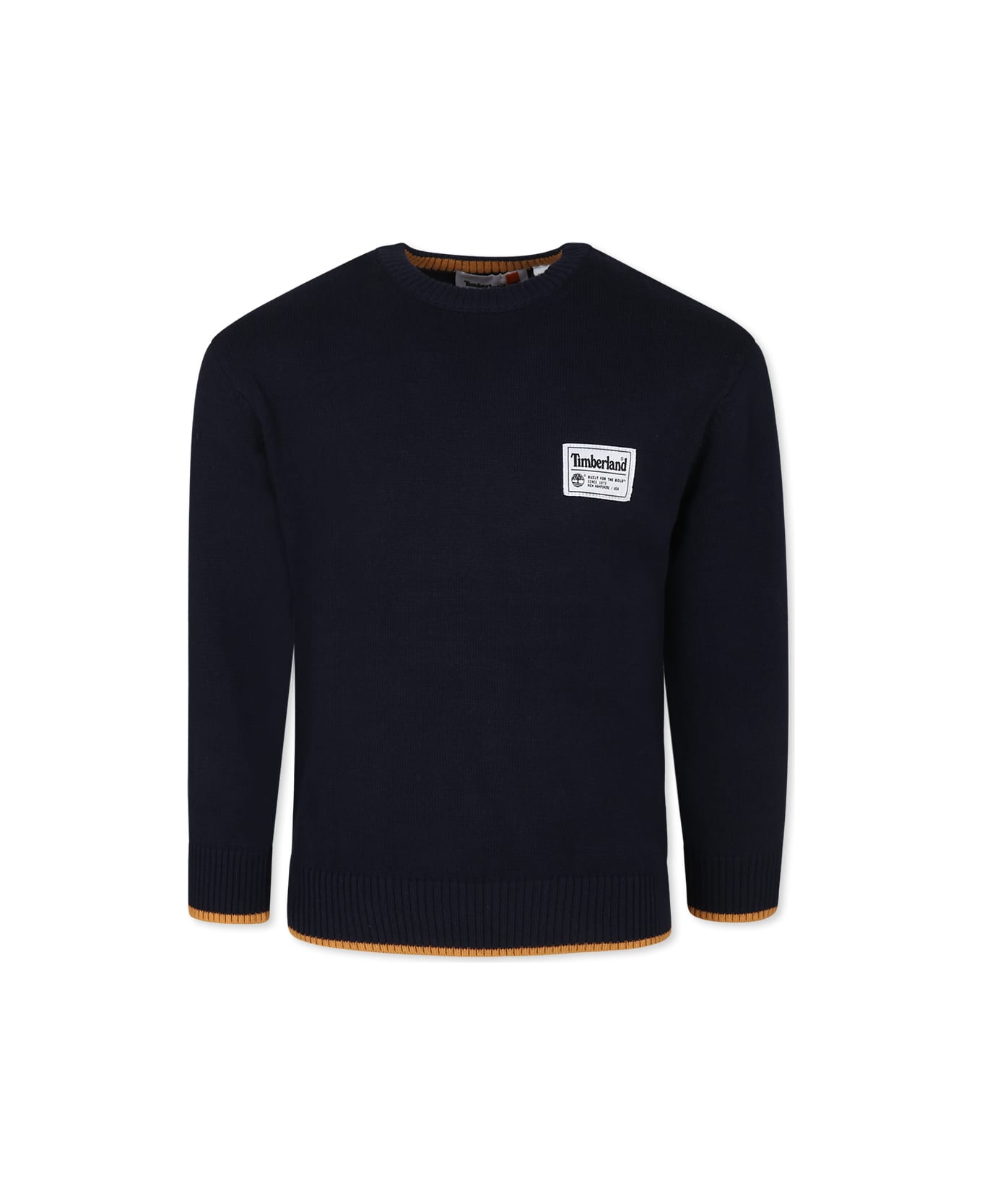 Timberland Blue Sweater For Boy With Logo - Blue