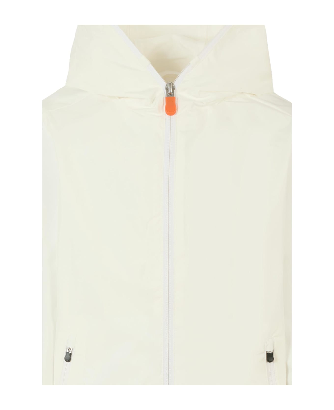 Save the Duck White Jules Windbreaker For Kids With Logo - White