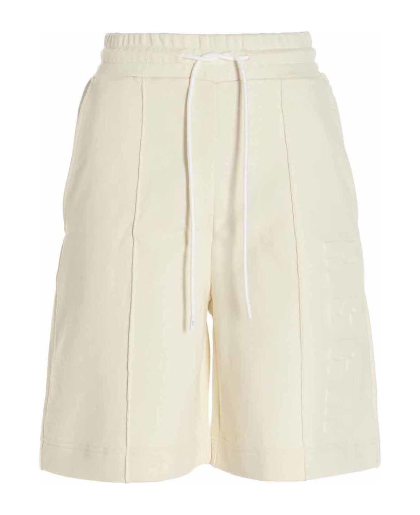 MSGM Embossed Logo Bermuda Shorts - White