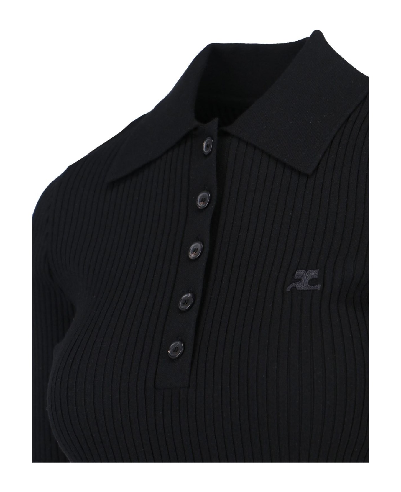 Courrèges Logo Polo Shirt - Black