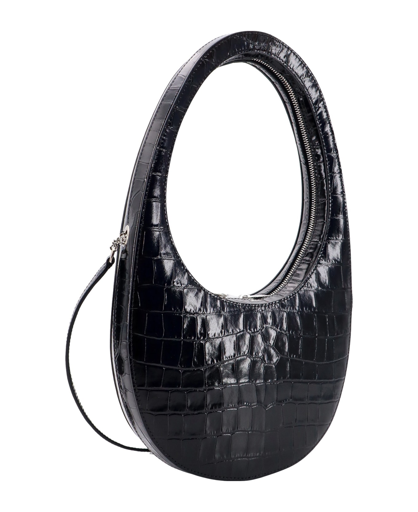 Coperni Croco Swipe Shoulder Bag - Black