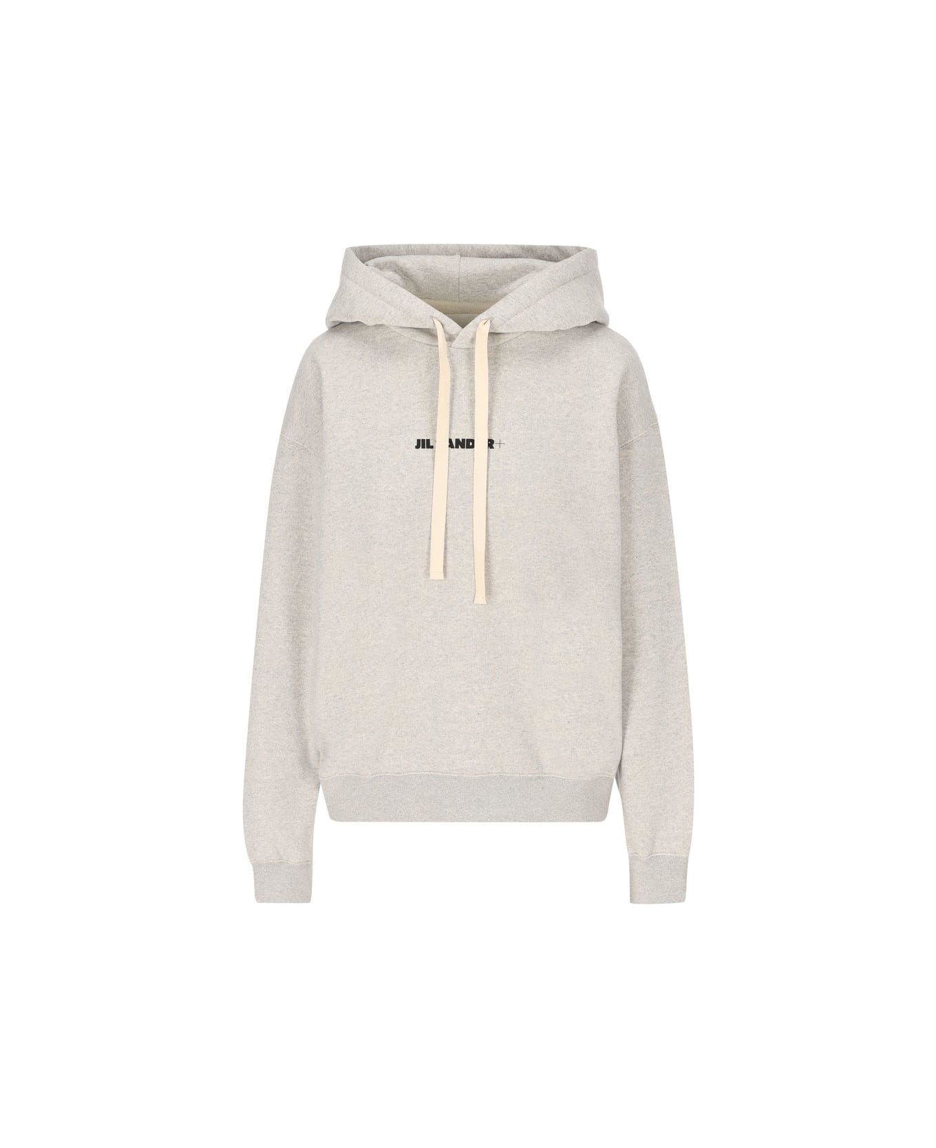 Jil Sander + Long Sleeved Logo-print Hoodie - Green