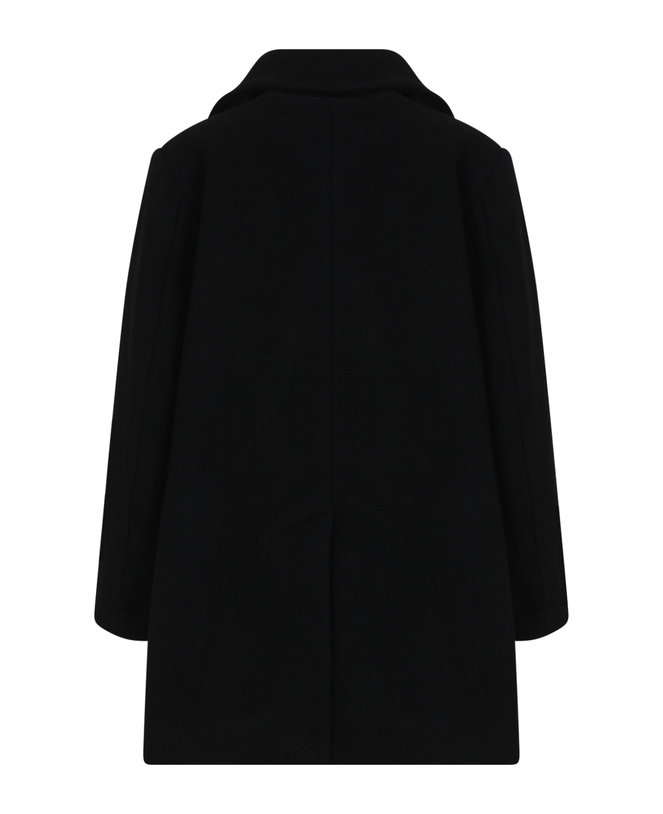 MM6 Maison Margiela Black Coat For Boy With Logo - Black