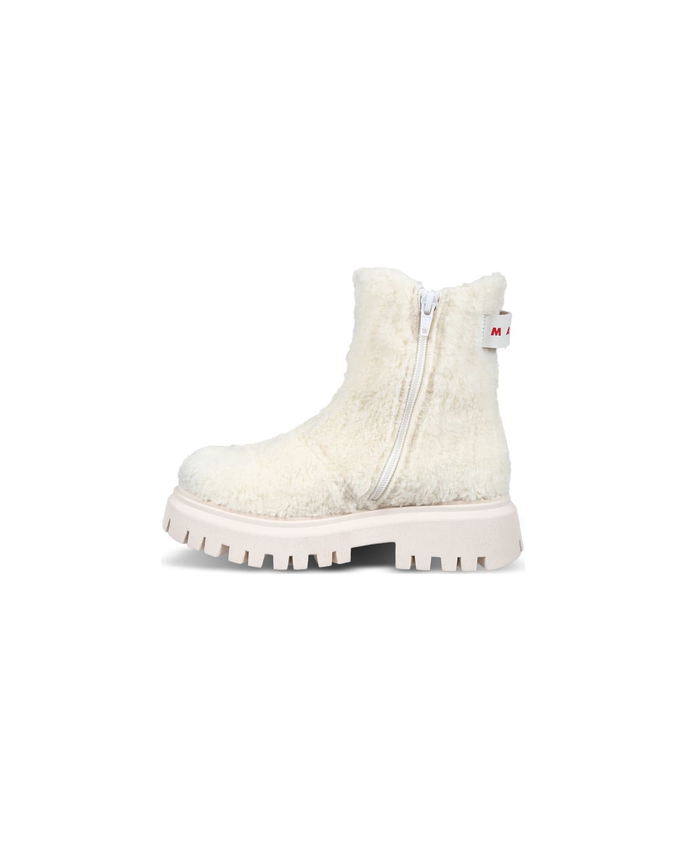 Marni Beige Ankle Boots For Girl With Logo - Beige
