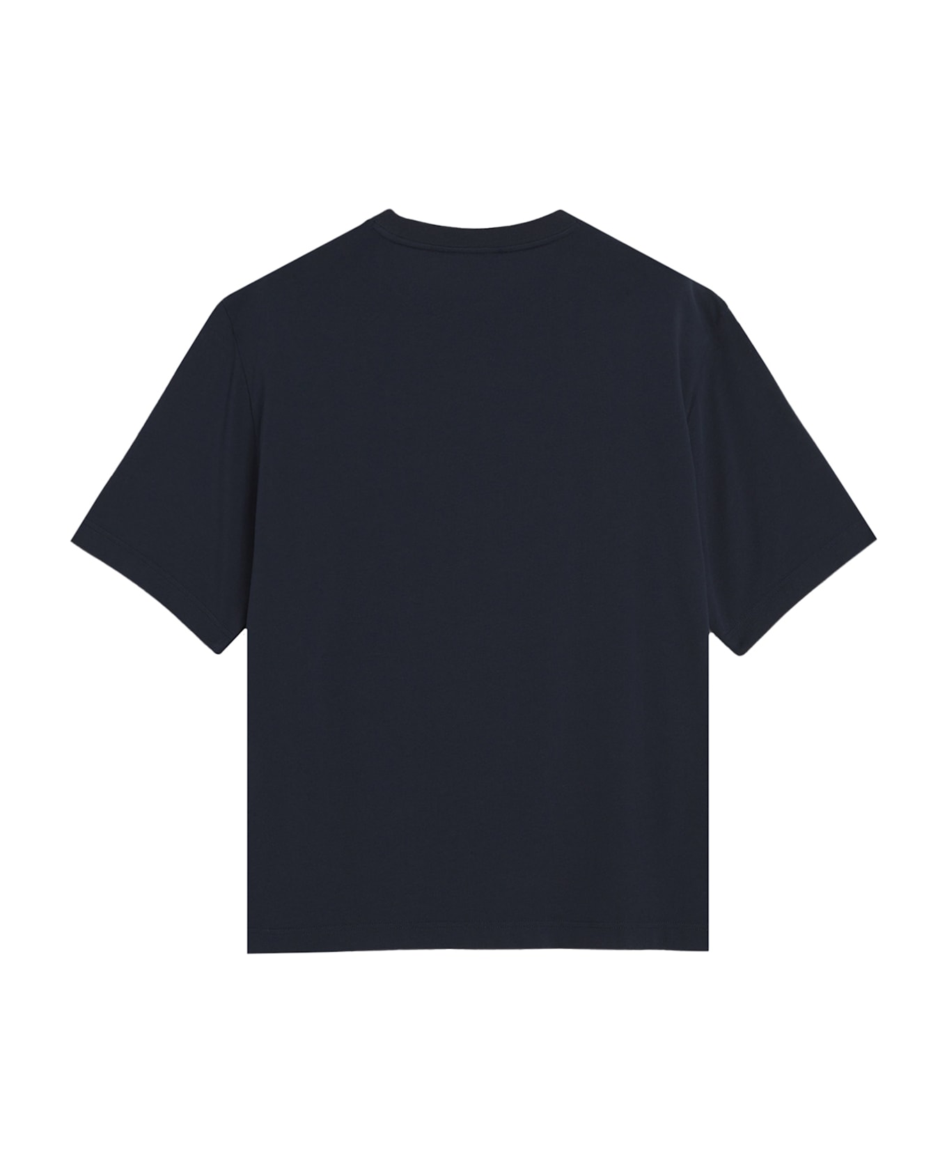 Maison Kitsuné Cotton T-shirt With Iconic Logo Patch - Blue