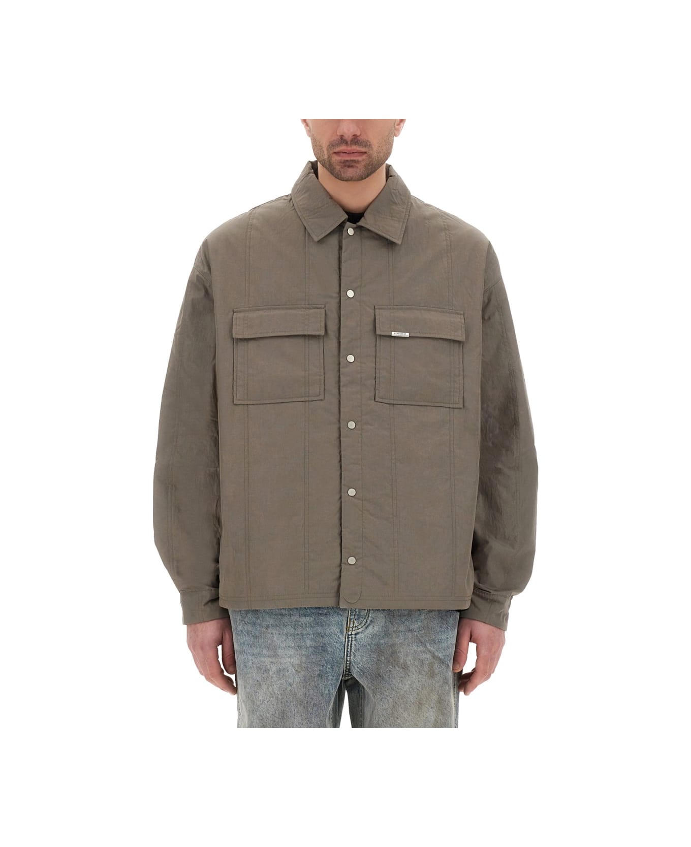 REPRESENT Quilted Overshirt - GREEN