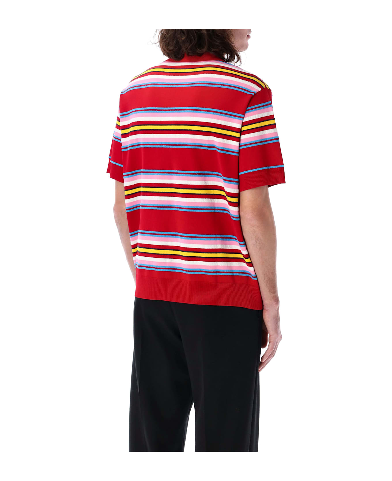 Casablanca ニットポロ Casablanca Striped Knit Polo Shirt | italist