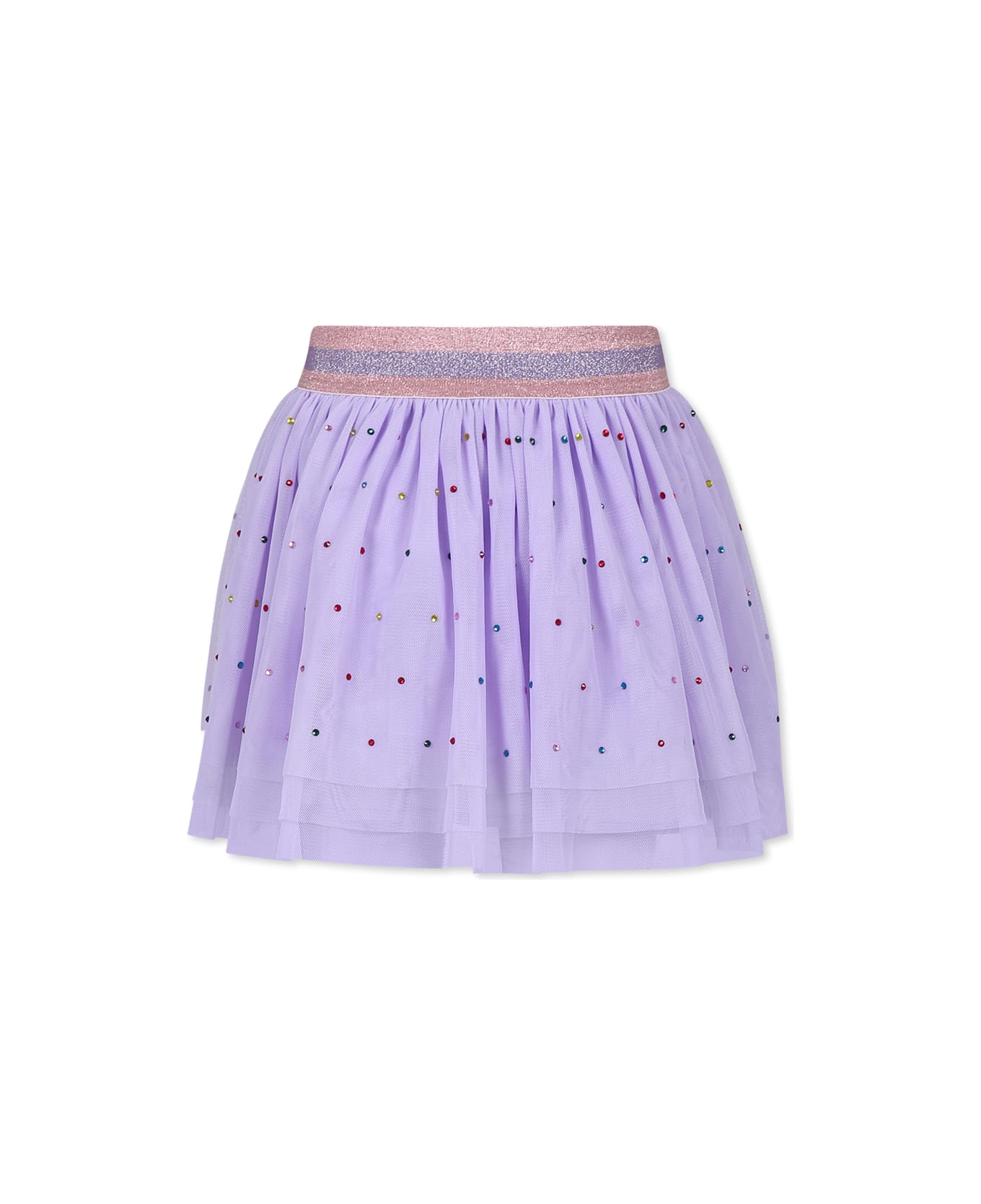 Stella McCartney Kids Purple Skirt For Girl With Rhinestones - Violet