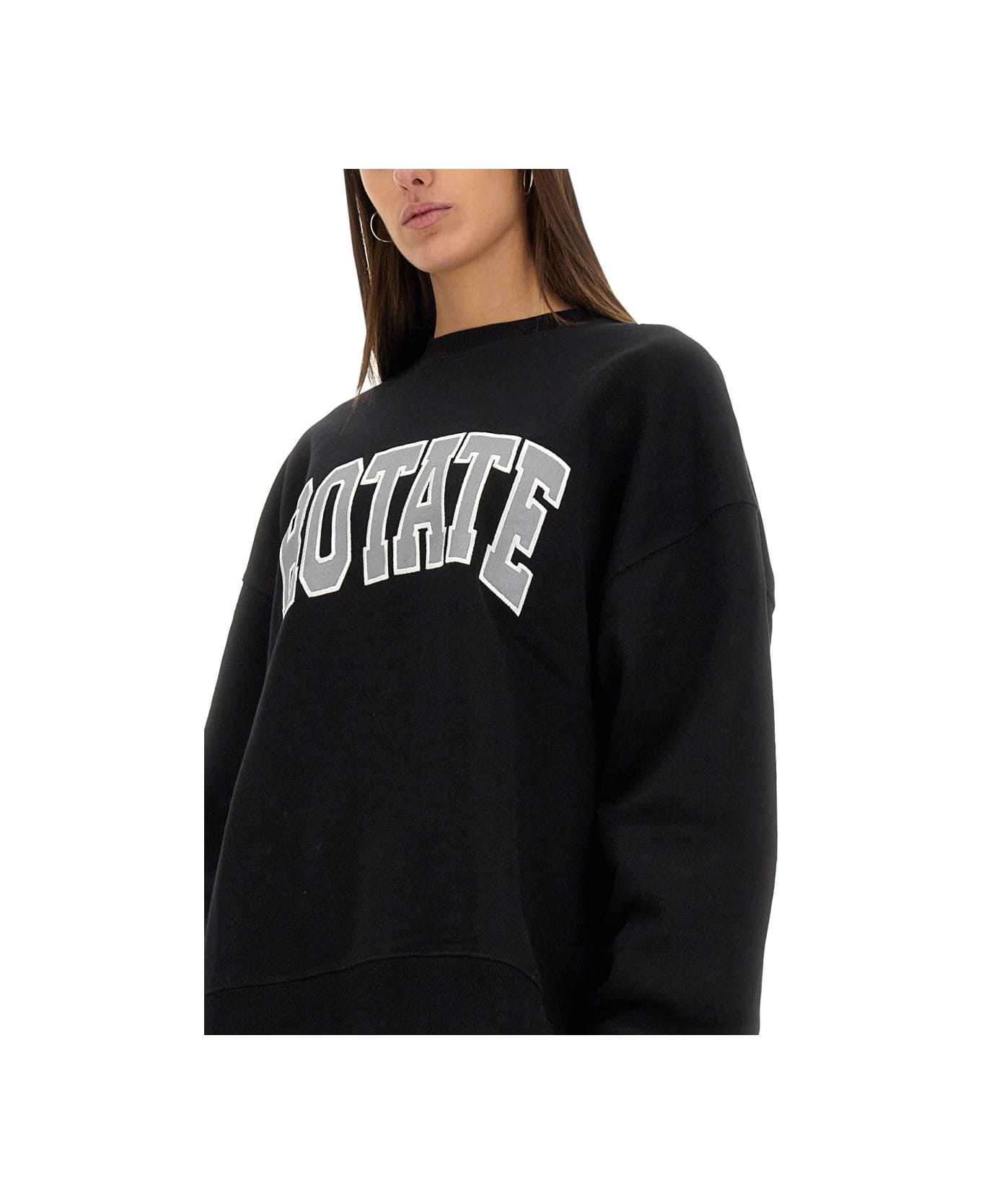 Rotate by Birger Christensen Heavy Cotton Sweatshirt - BLACK