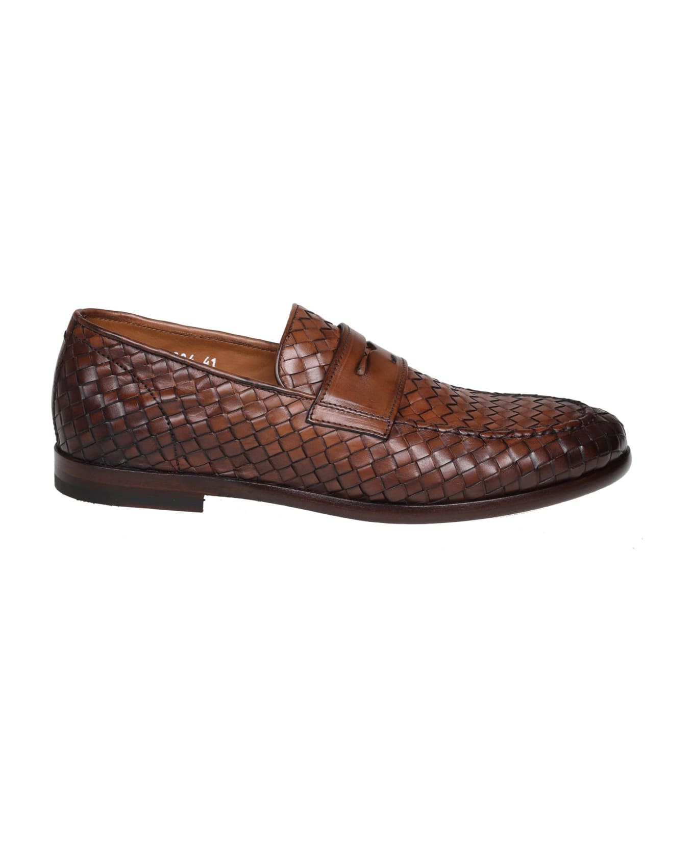 Doucal's Penny Loafer In Braided Leather Color - Leather