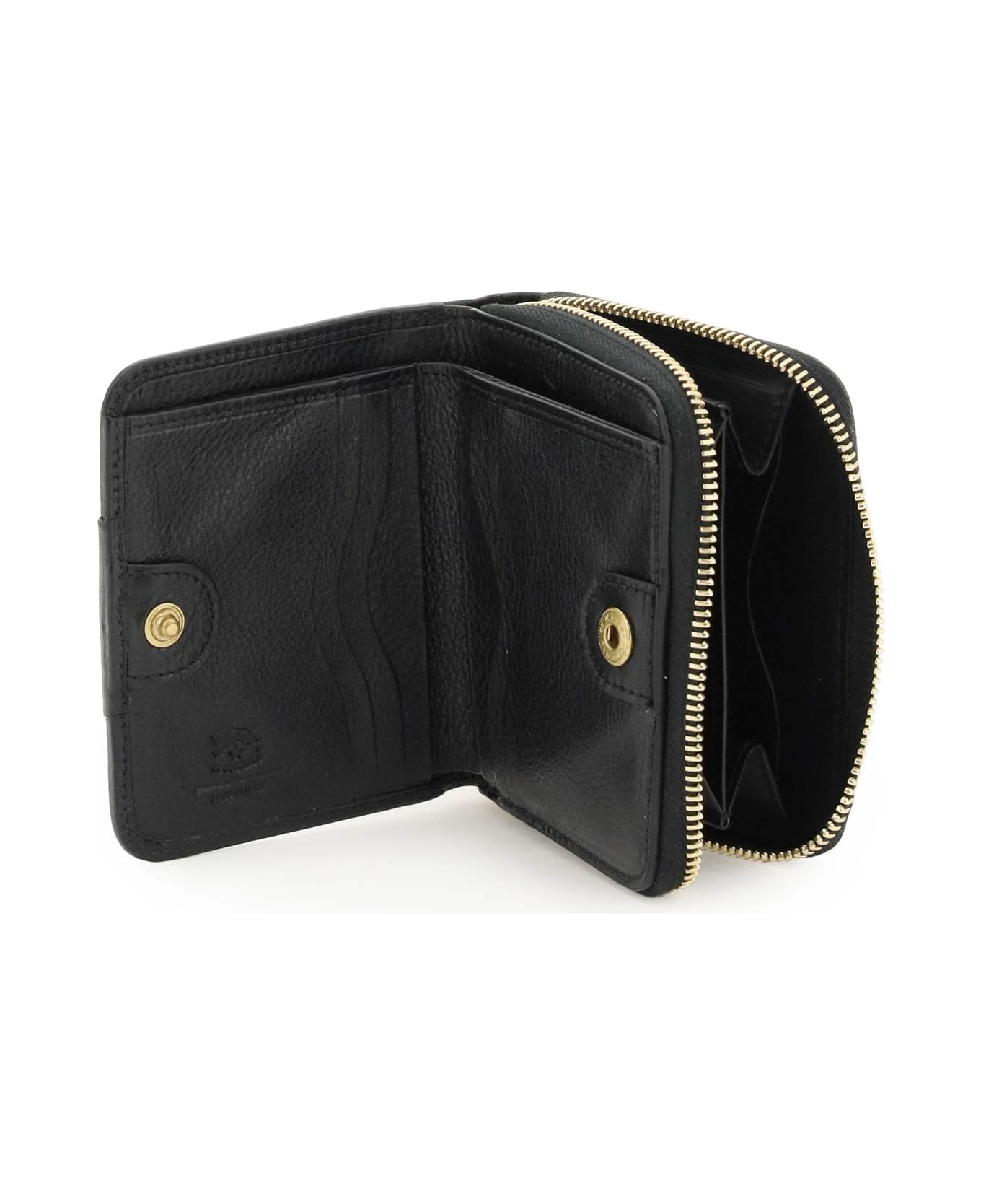 Il Bisonte Leather Wallet With Ribbon - NERO (Black)