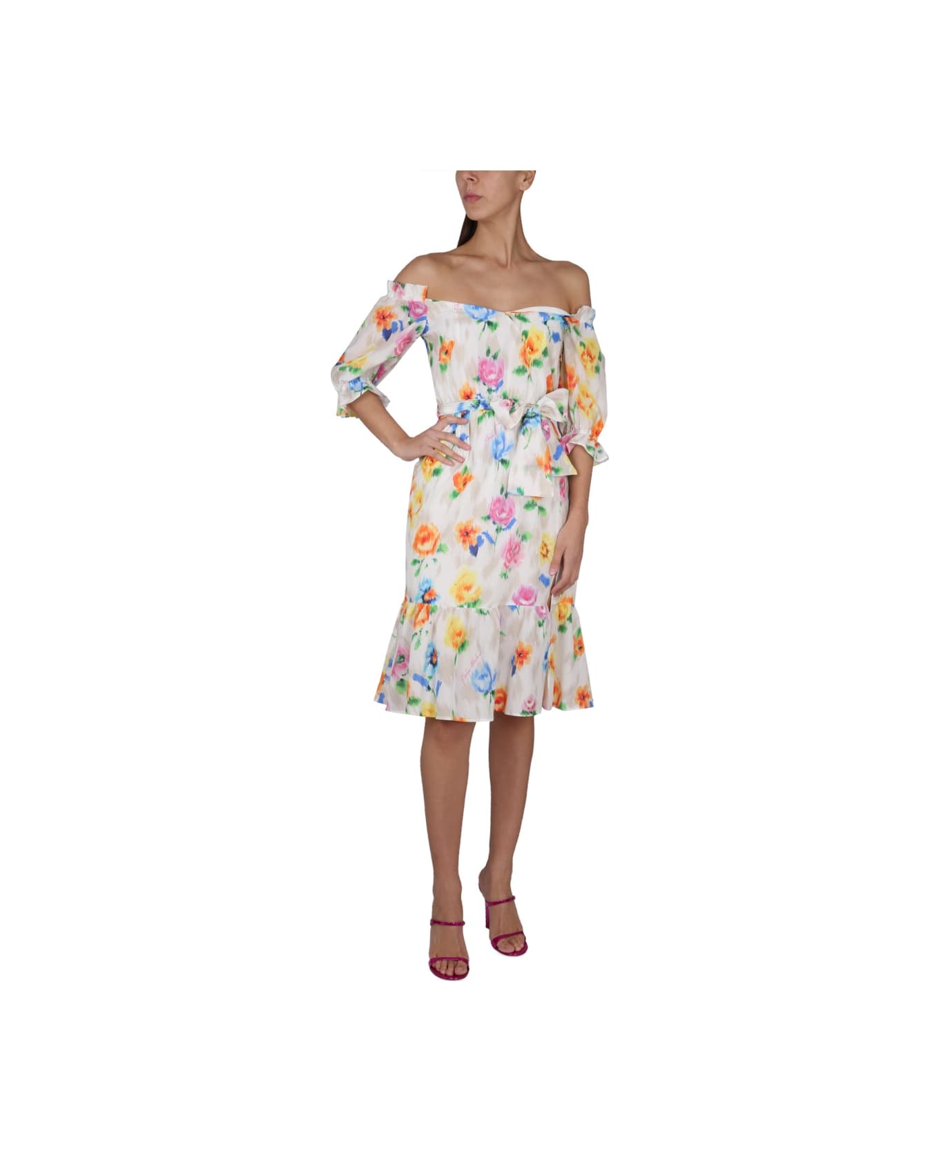 Boutique Moschino Dress With Floral Pattern - MULTICOLOUR