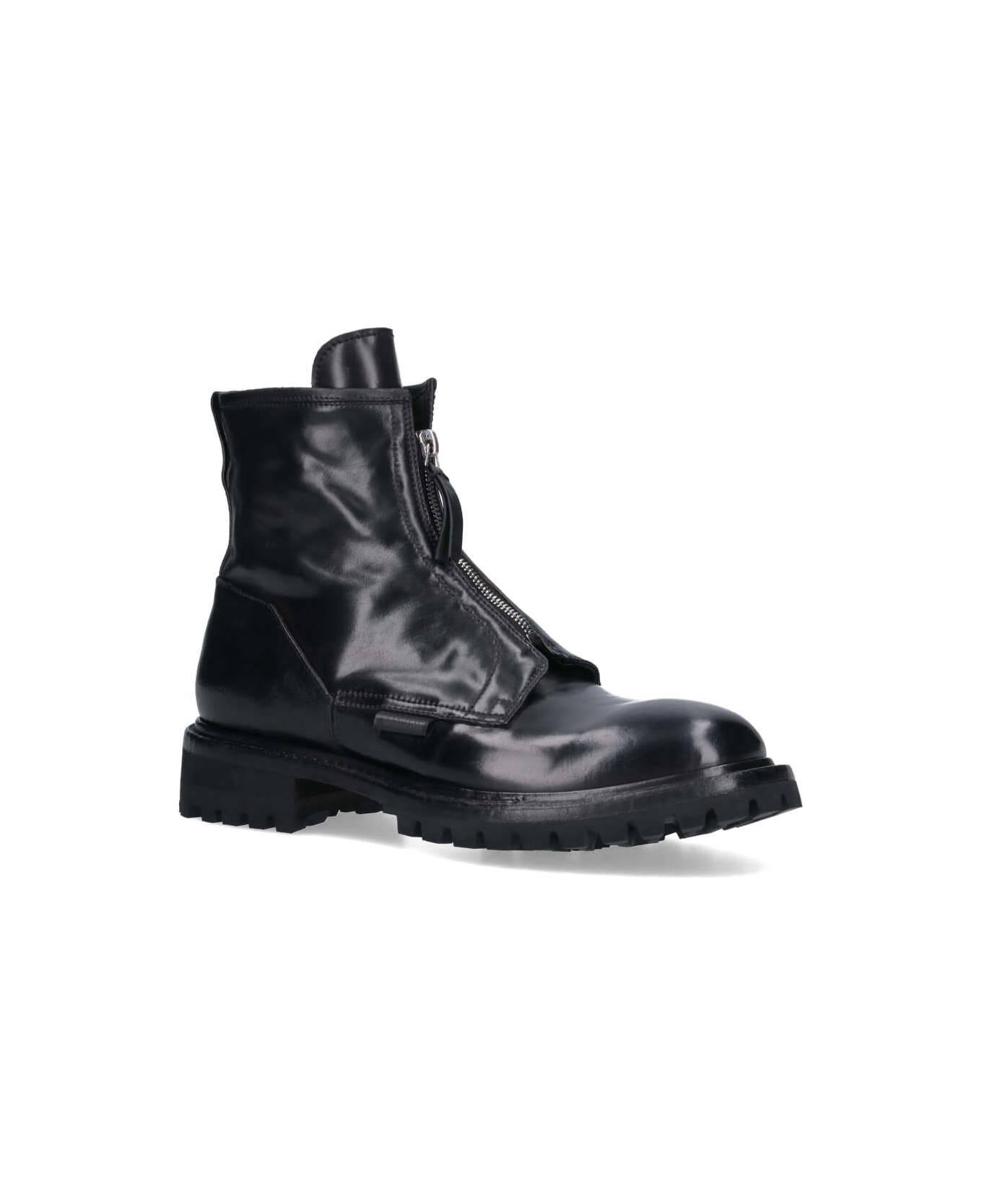 Premiata Leather Ankle Boots - Black