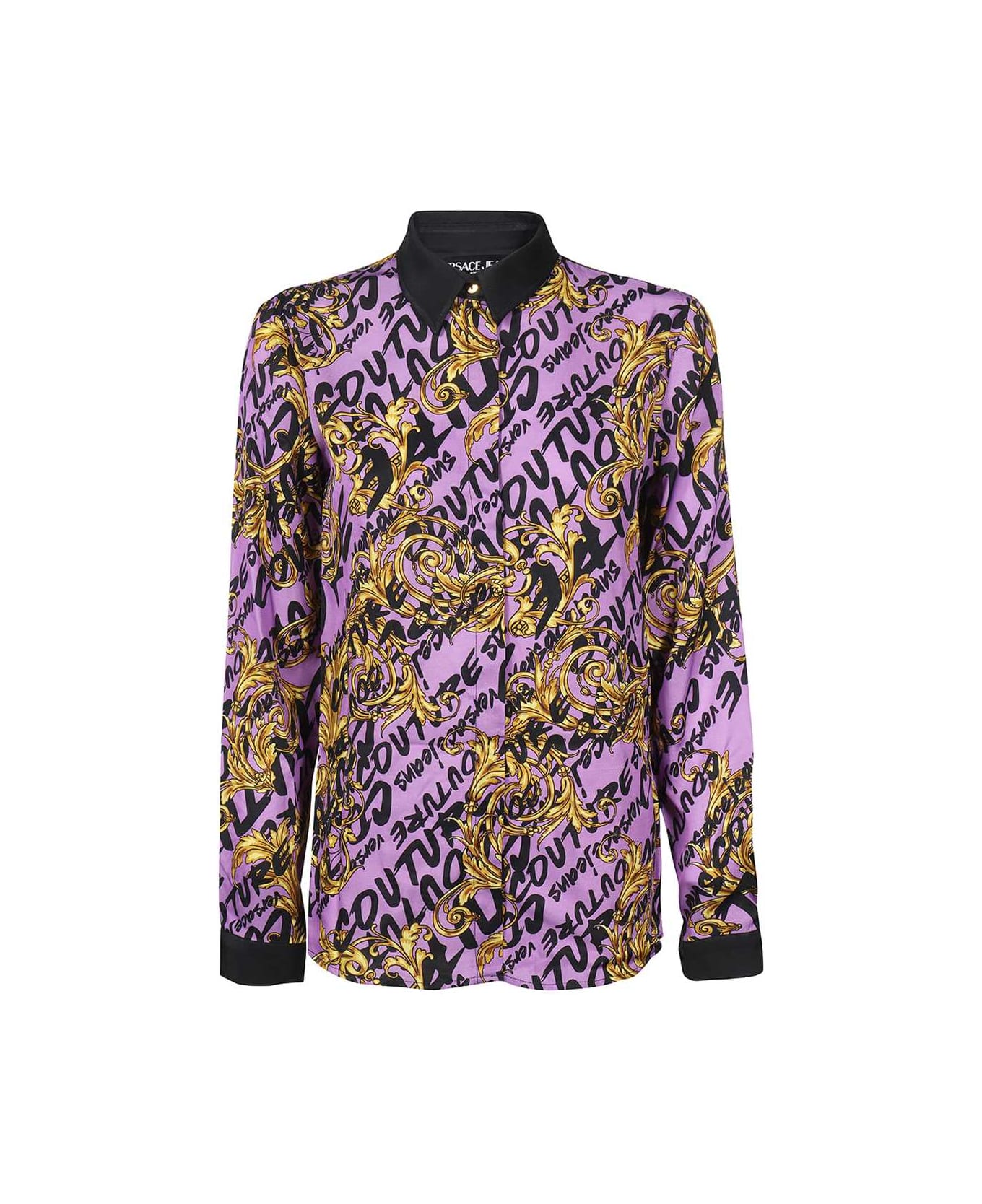 Versace Jeans Couture Printed Viscose Shirt - purple