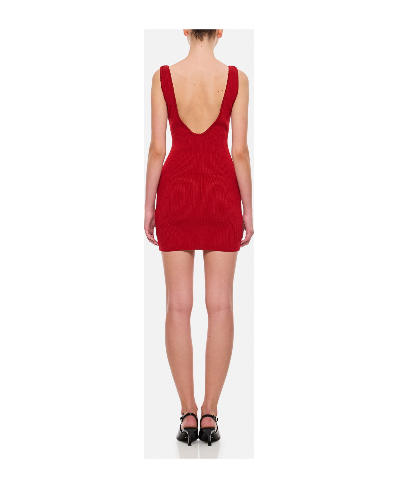 Jacquemus La Mini Robe Sierra Viscose Short Dress - Red