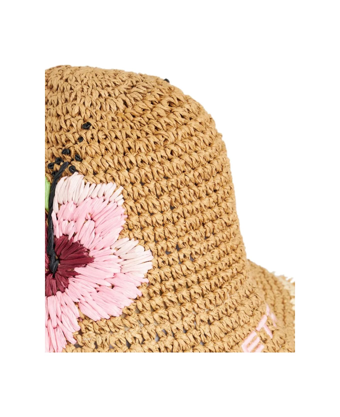 Etro Raffia Bucket Hat With Embroidery - Brown 帽子