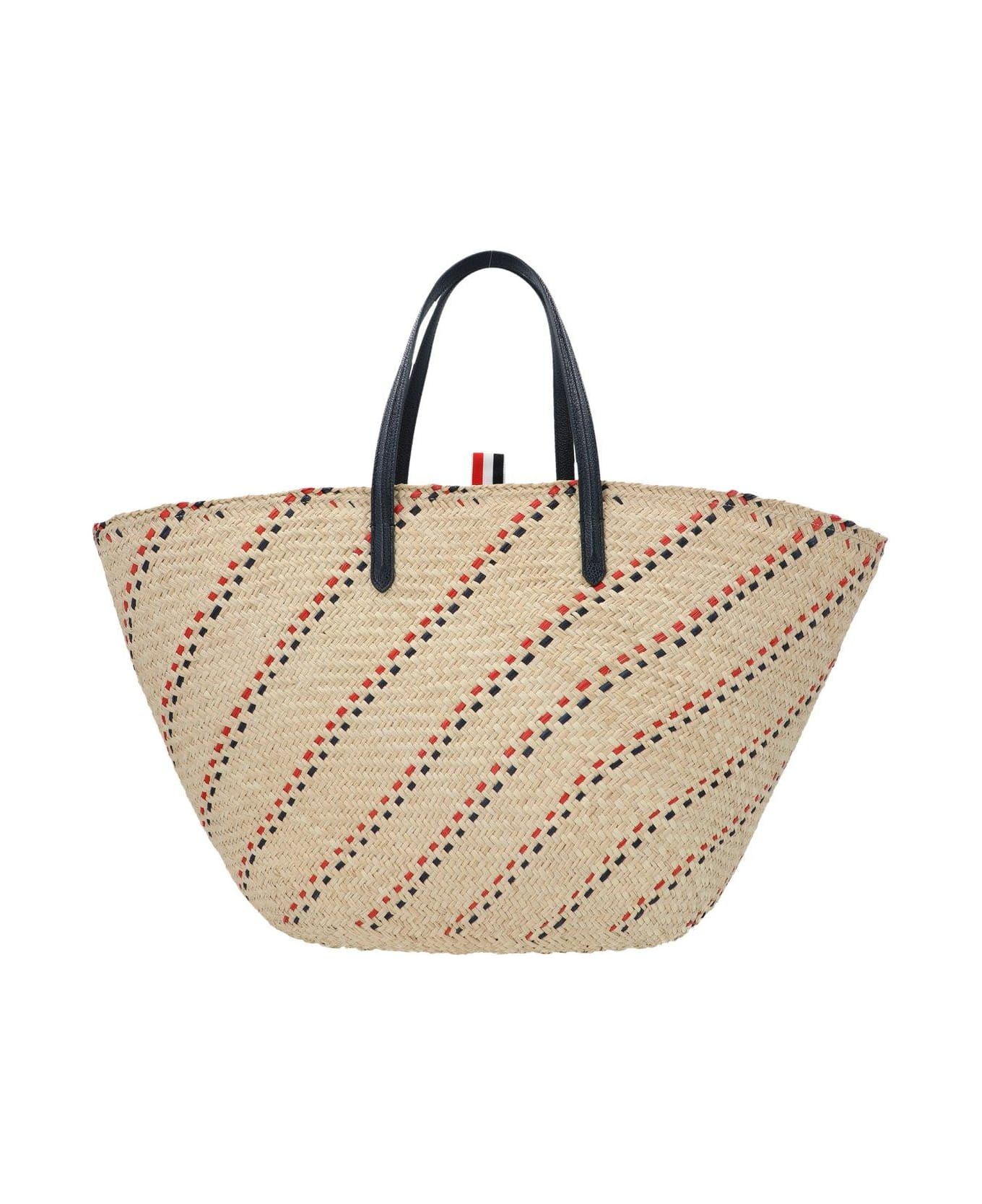 Thom Browne Rwb-stripe Top Handle Bag - Red トートバッグ