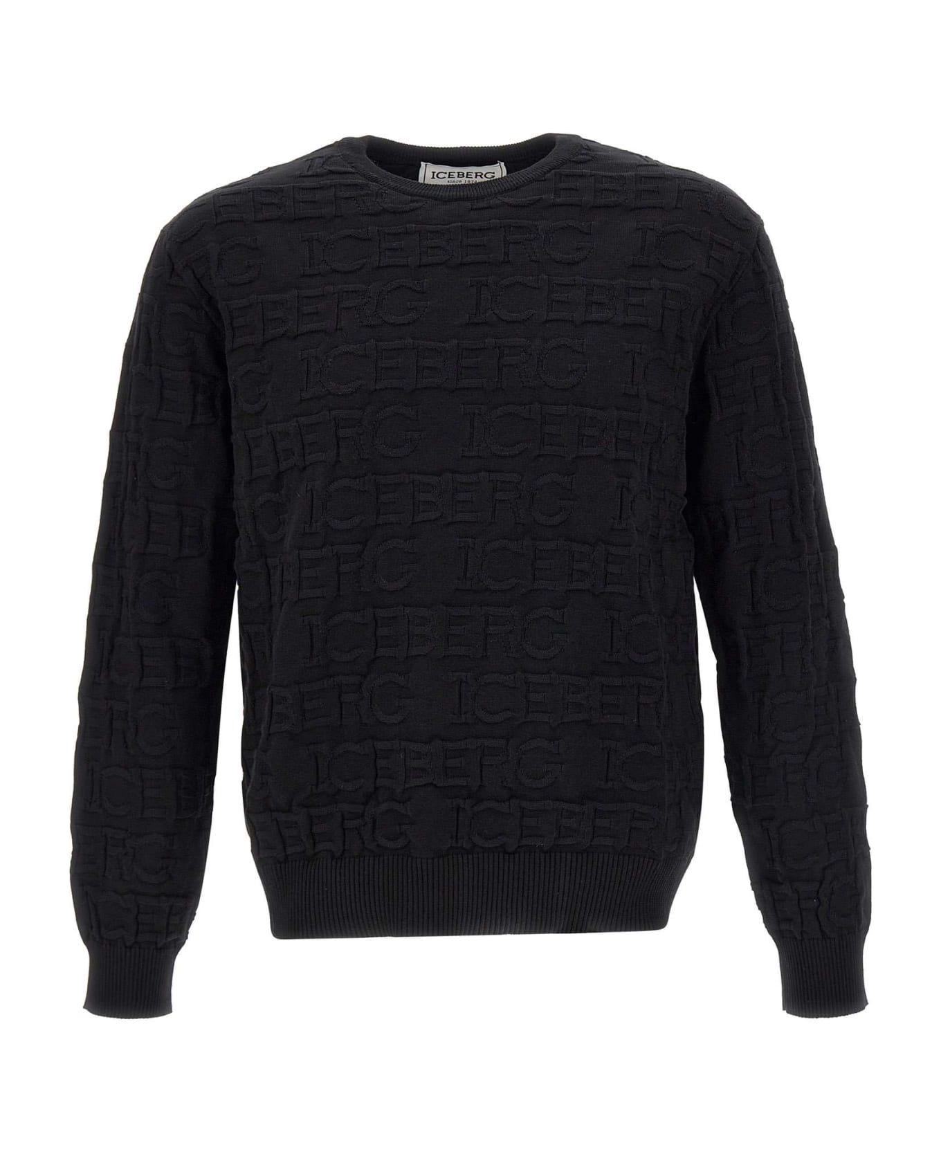 Iceberg Stretch Cotton Blend Sweater - BLACK ニットウェア